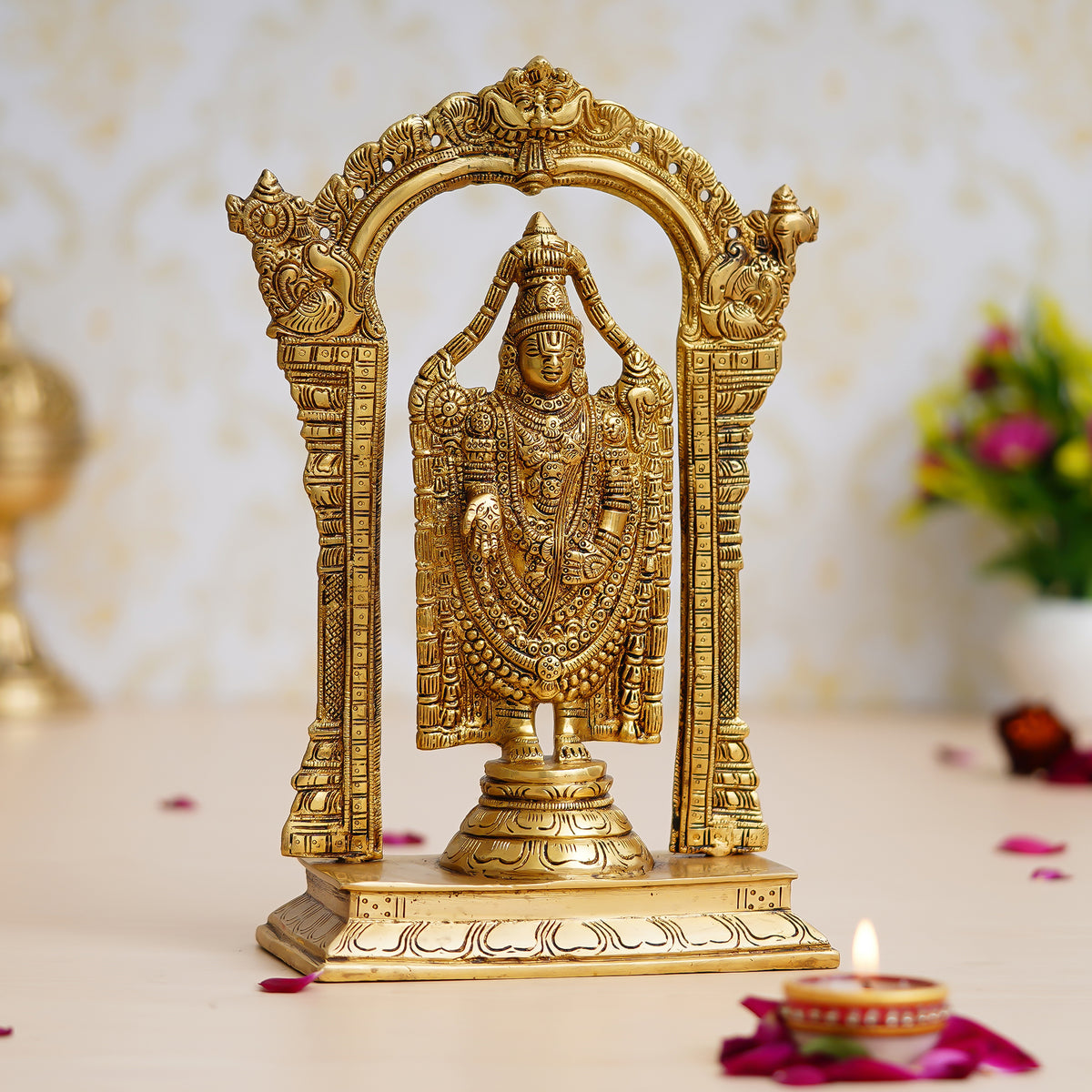 Buy ECRAFTINDIA Tirupati Balaji Idol Decorative Handcrafted Brass Figurine