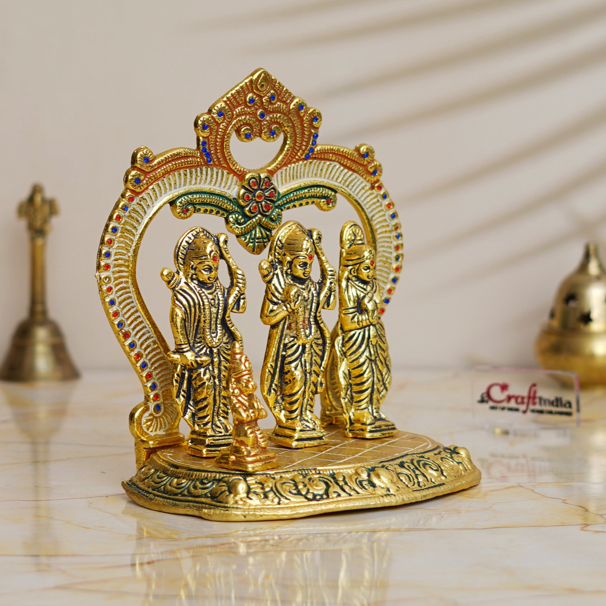 Ram Darbar Murti, Lord Rama, Sita, Laxman, Hanuman Idol, God Statue for Home, Office, Temple 1