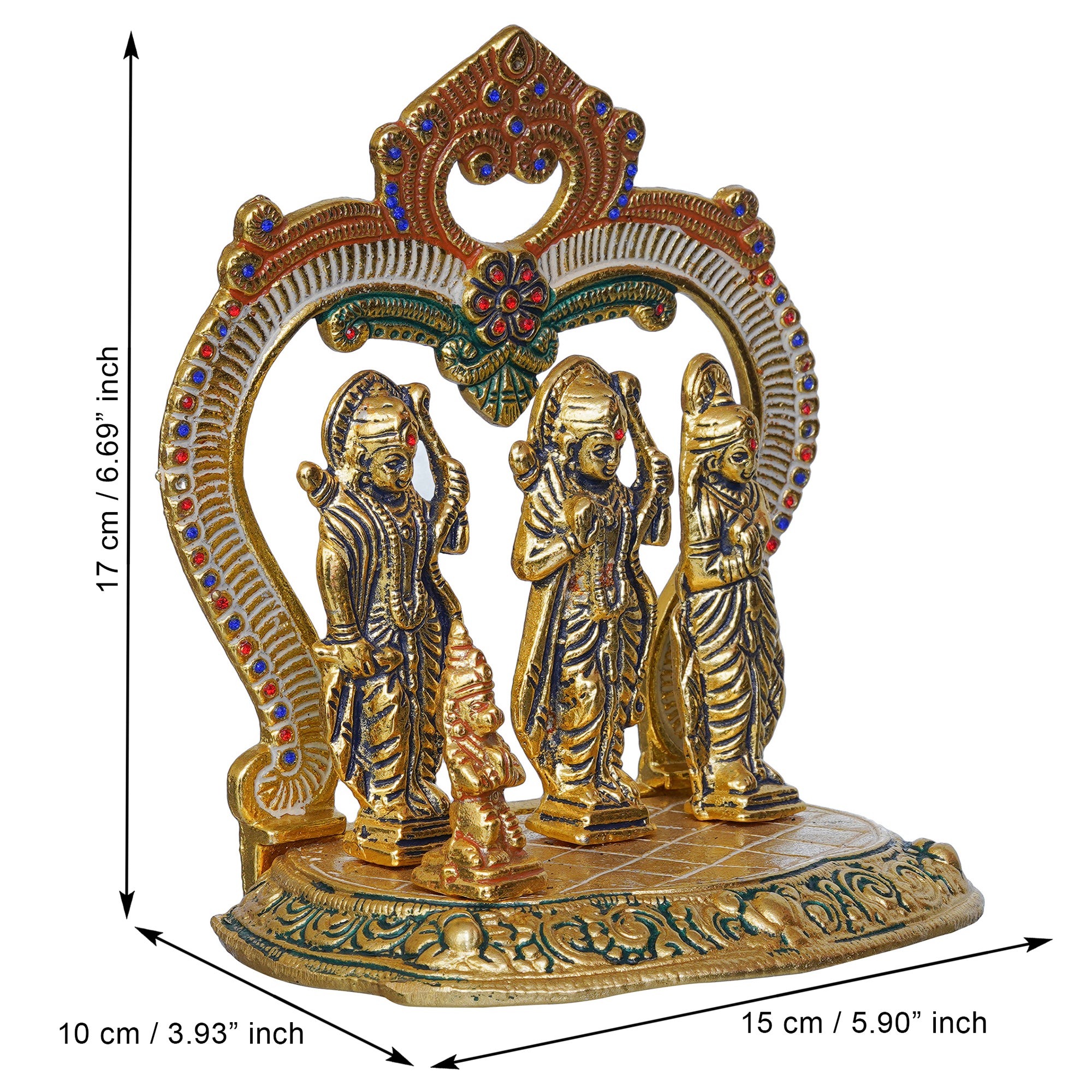 Ram Darbar Murti, Lord Rama, Sita, Laxman, Hanuman Idol, God Statue for Home, Office, Temple 3