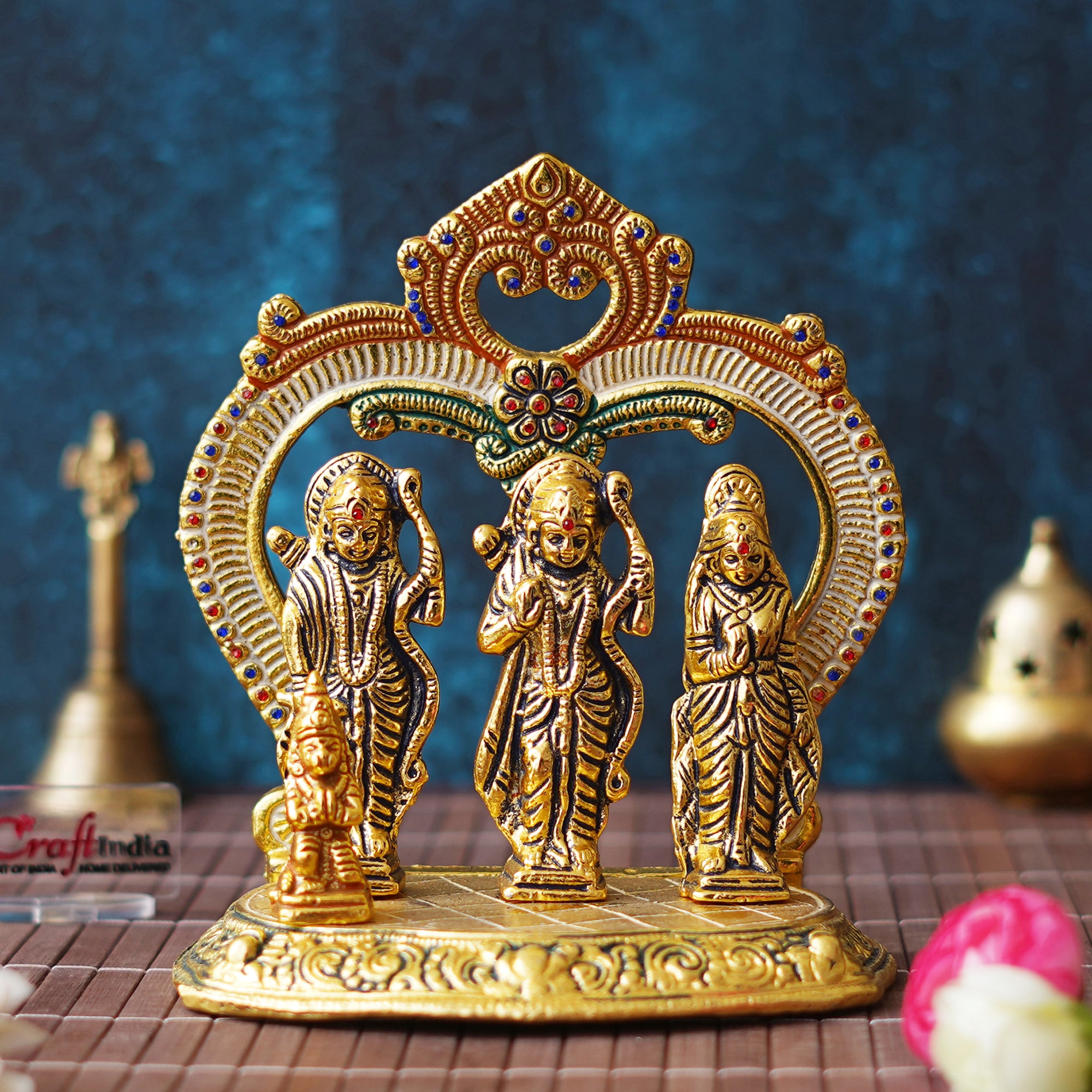 Ram Darbar Murti, Lord Rama, Sita, Laxman, Hanuman Idol, God Statue for Home, Office, Temple 4