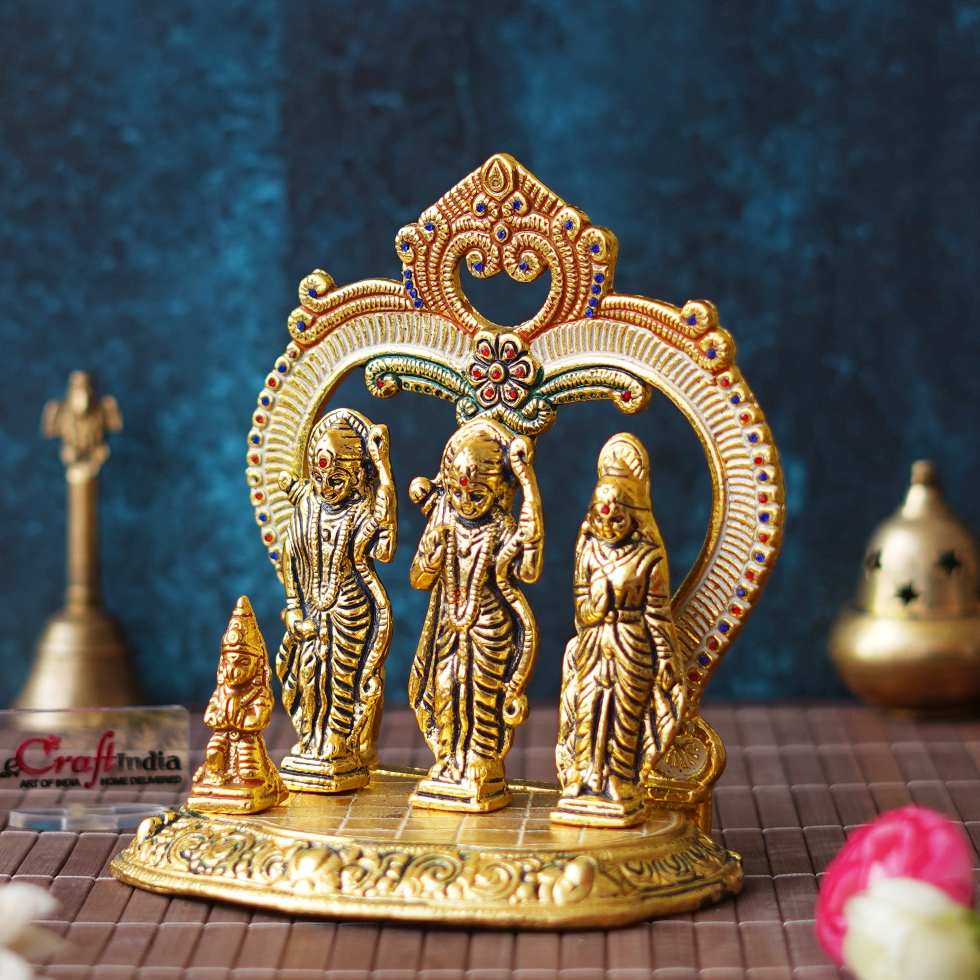 Ram Darbar Murti, Lord Rama, Sita, Laxman, Hanuman Idol, God Statue for Home, Office, Temple 5