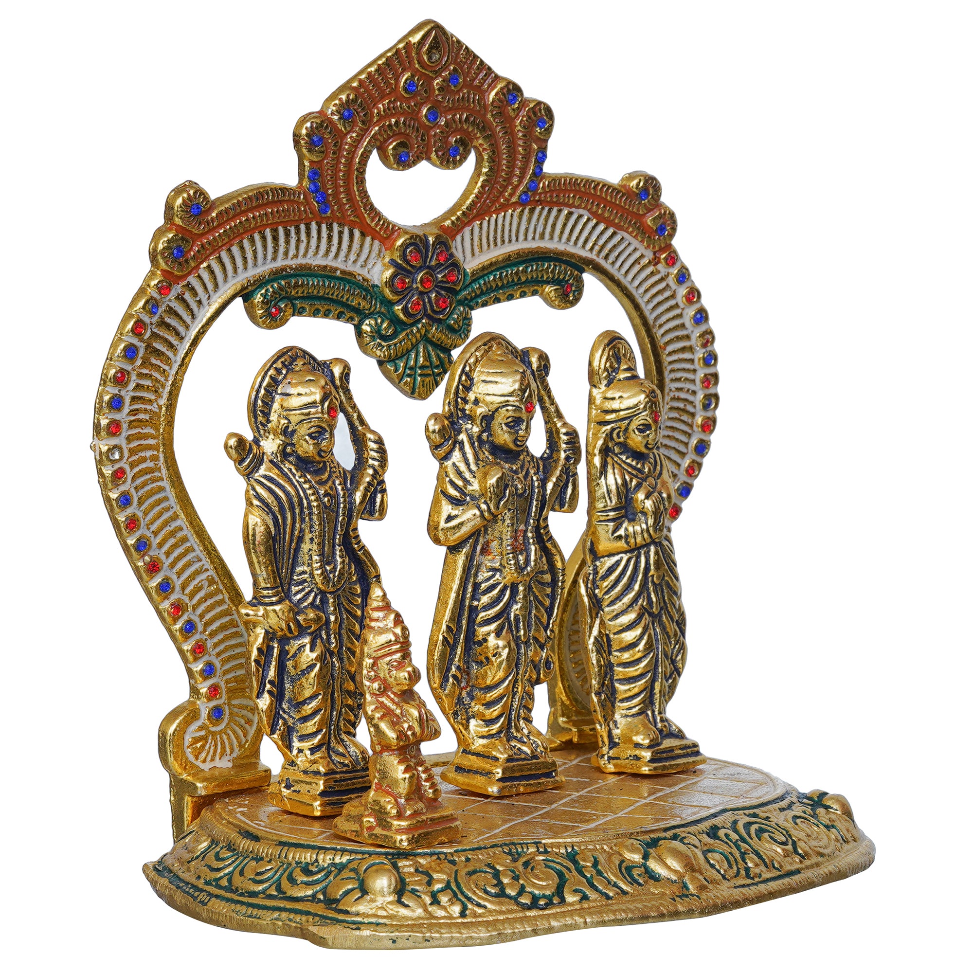 Ram Darbar Murti, Lord Rama, Sita, Laxman, Hanuman Idol, God Statue for Home, Office, Temple 6