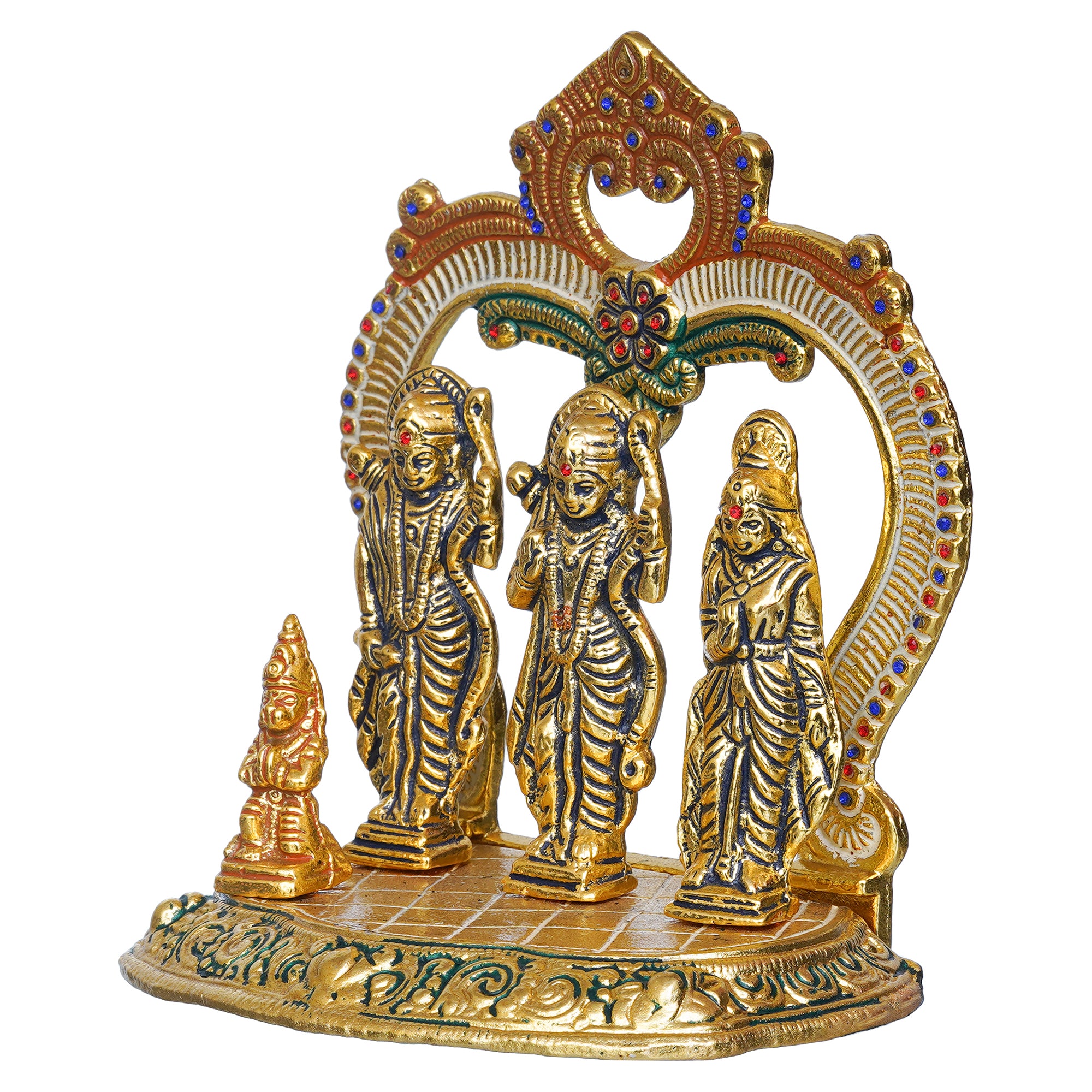 Ram Darbar Murti, Lord Rama, Sita, Laxman, Hanuman Idol, God Statue for Home, Office, Temple 7