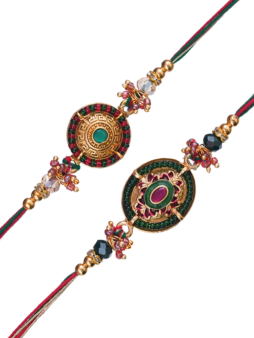 Set of 2 Beautiful Designer Rakhis for Brother, Bhabhi, Kids with Roli Chawal Pack 2