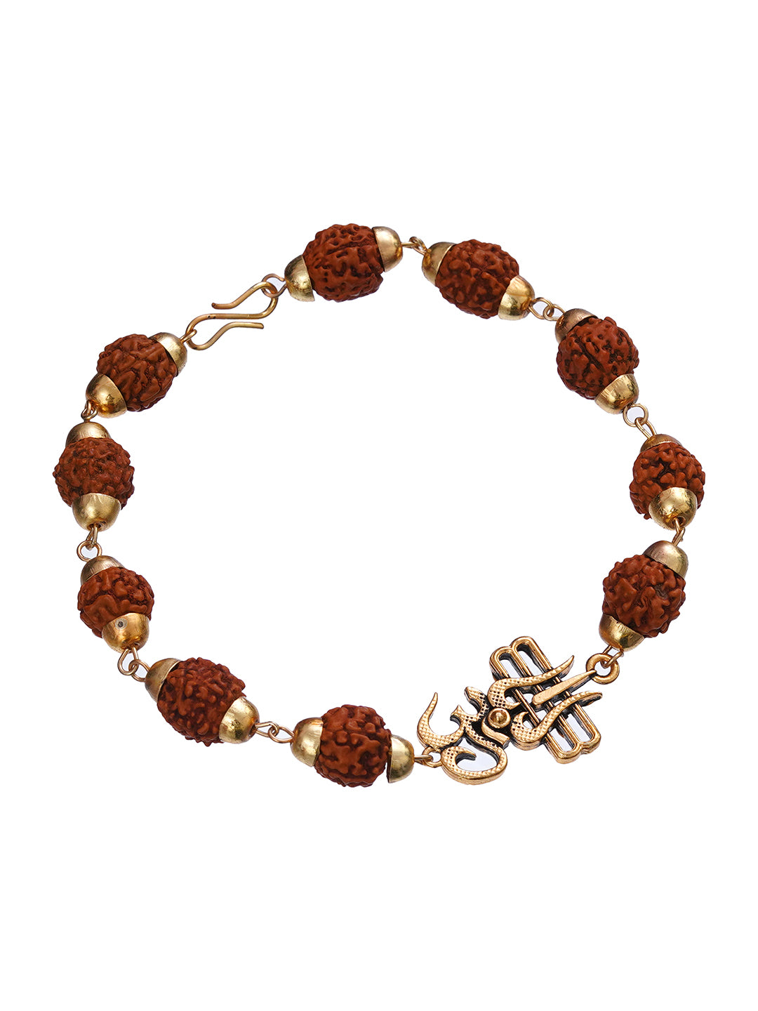 Om Trishul Rudraksha Bracelet Rakhi for Brother with Roli Chawal Pack 2