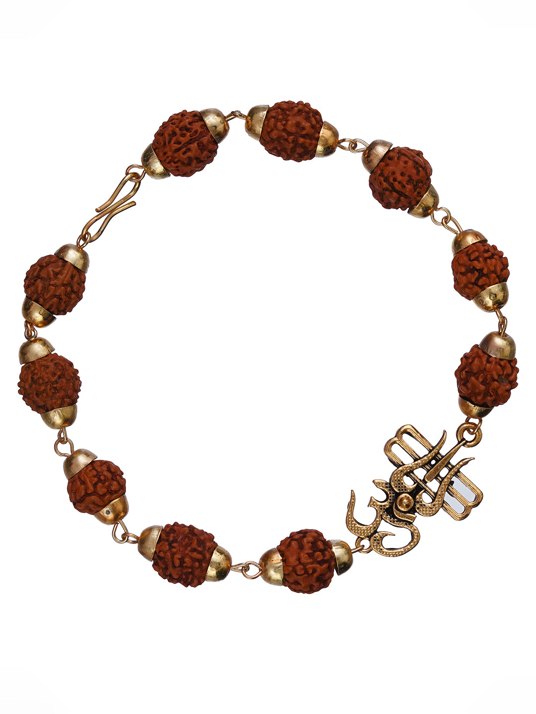 Om Trishul Rudraksha Bracelet Rakhi for Brother with Roli Chawal Pack 3