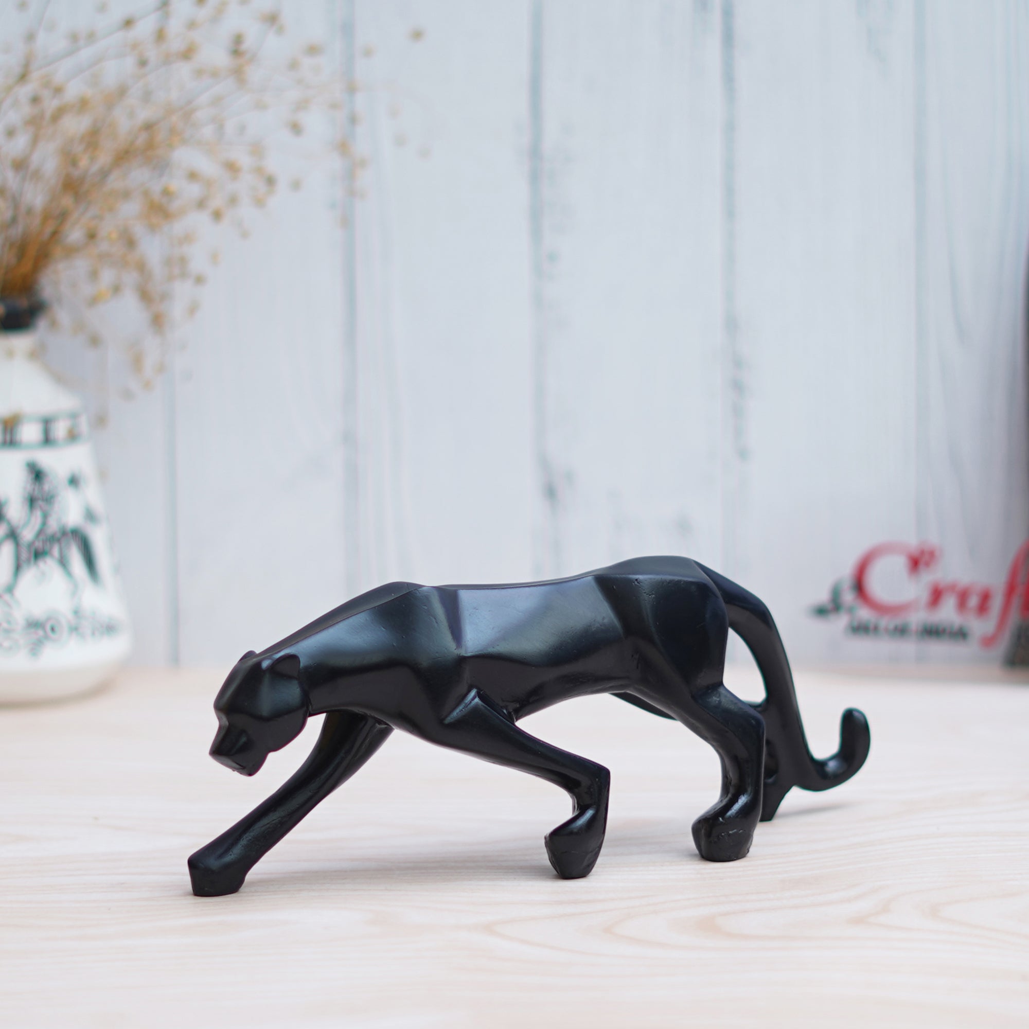 Black Panther Jaguar Statue Animal Figurine Decorative Showpiece 1