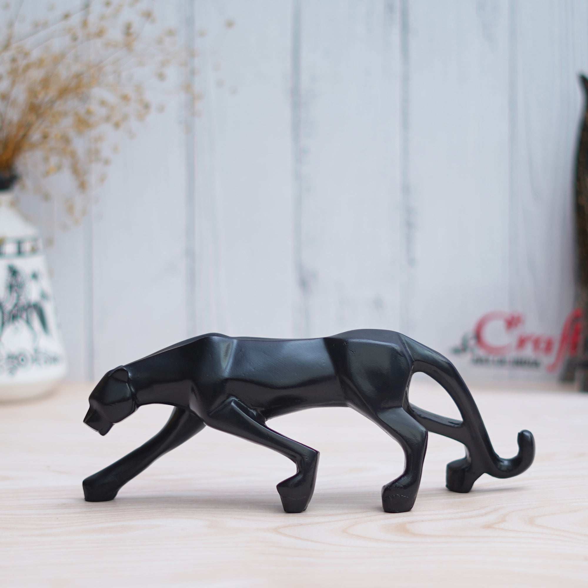 Black Panther Jaguar Statue Animal Figurine Decorative Showpiece 4