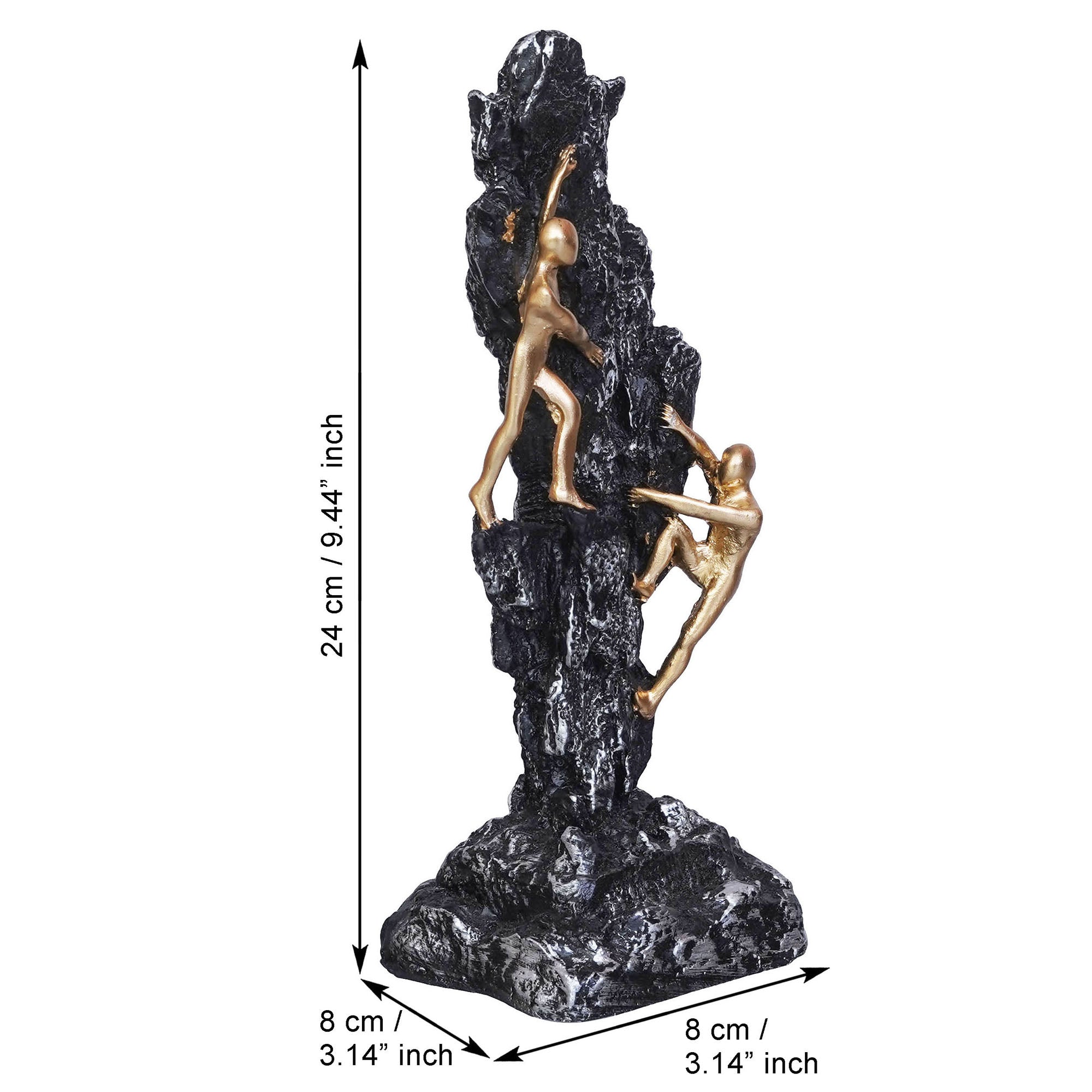 2 Men Climbing on Rock Mountain Climbers Human Figurine Showpiece 3