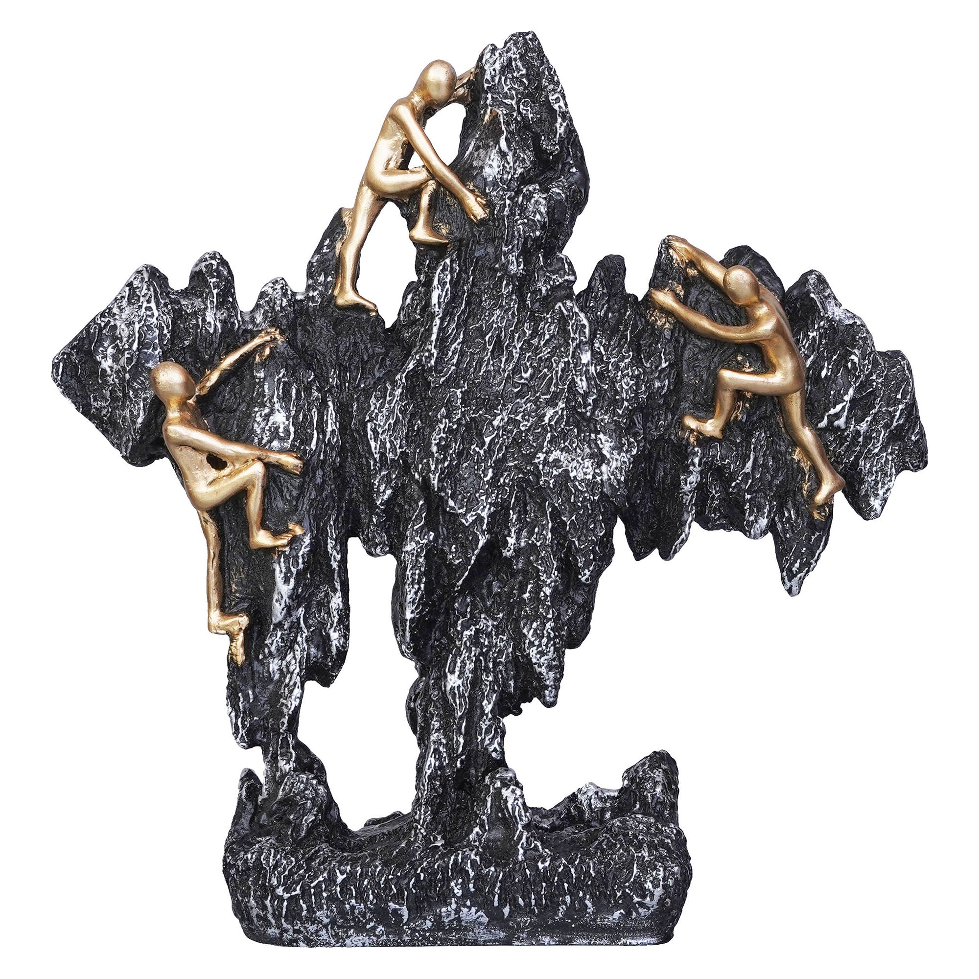 3 Men Climbing on Rock Mountain Climbers Human Figurine Showpiece 2