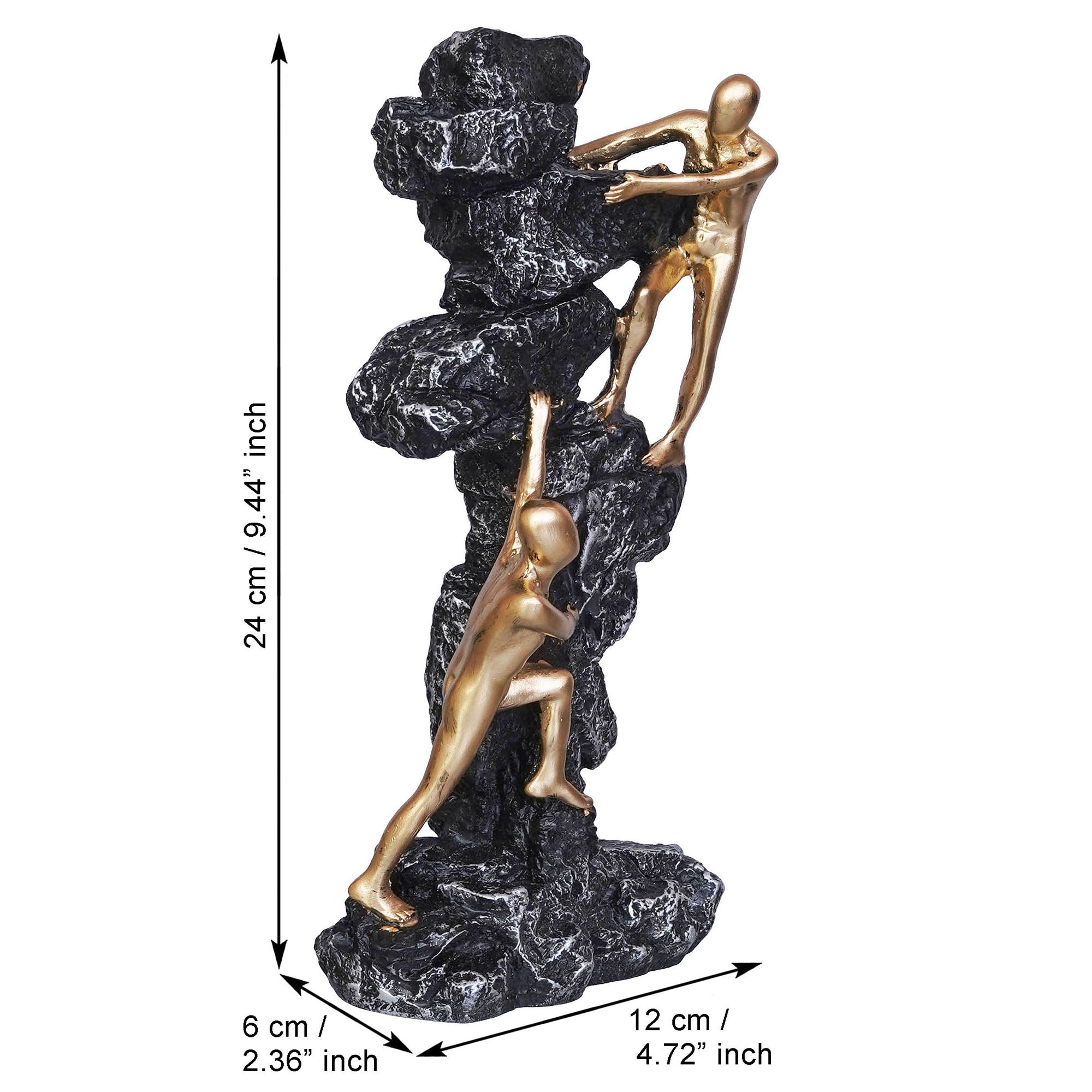 2 Men Climbing on Rock Mountain Climbers Human Figurine Decorative Showpiece 3