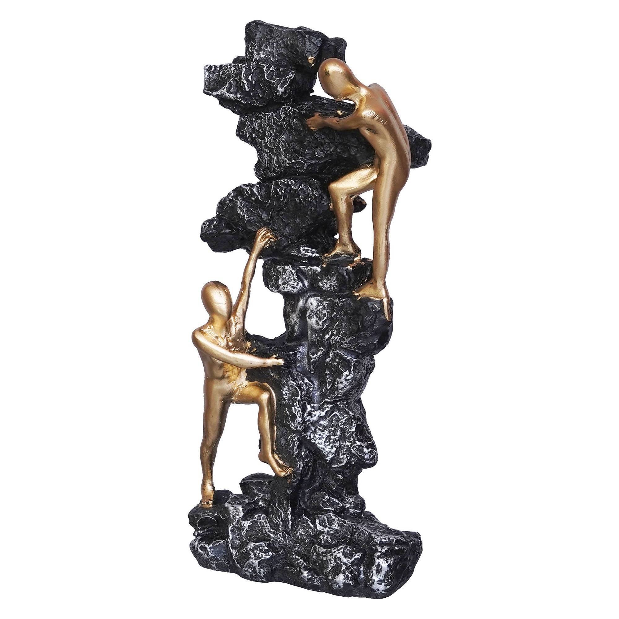 2 Men Climbing on Rock Mountain Climbers Human Figurine Decorative Showpiece 6