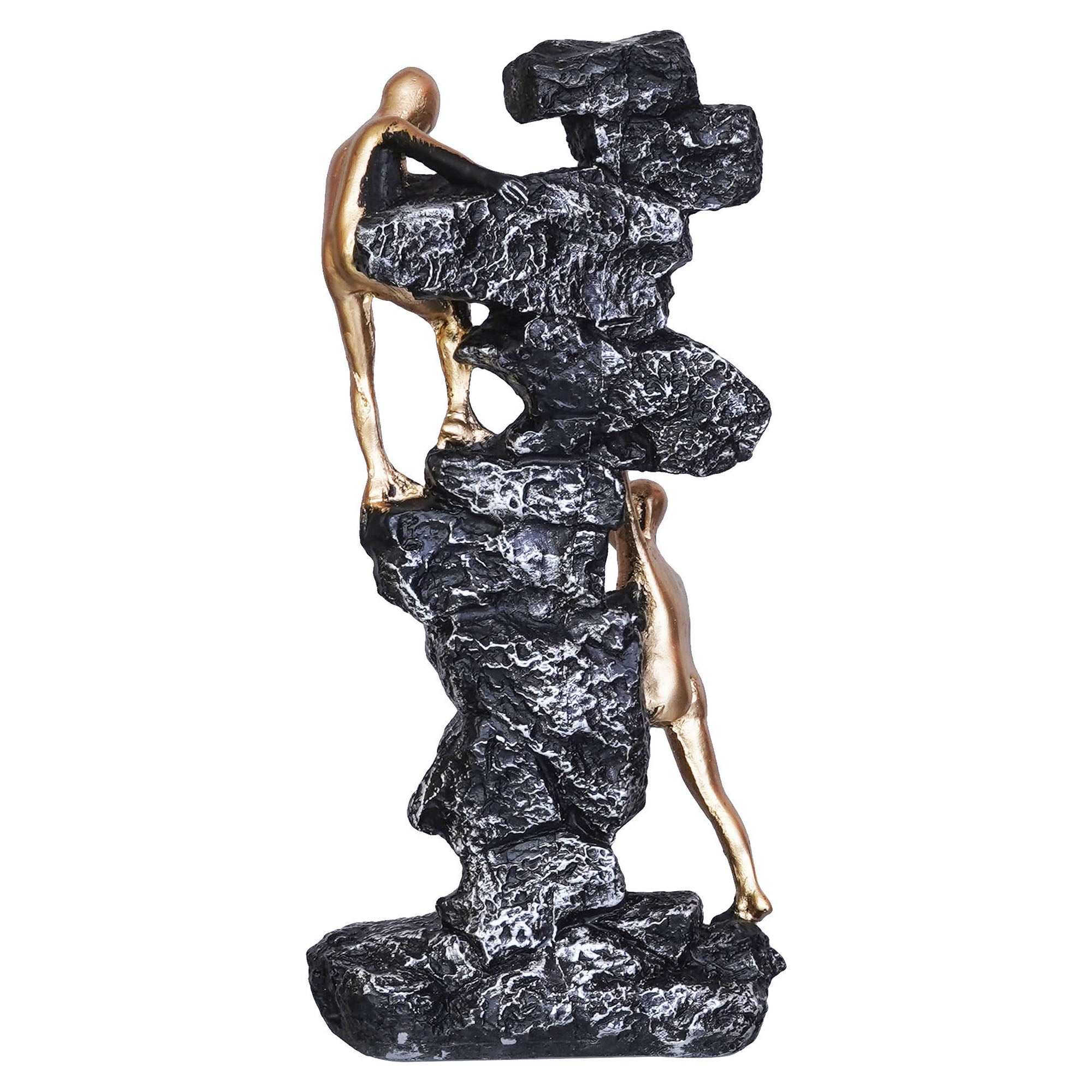 2 Men Climbing on Rock Mountain Climbers Human Figurine Decorative Showpiece 8