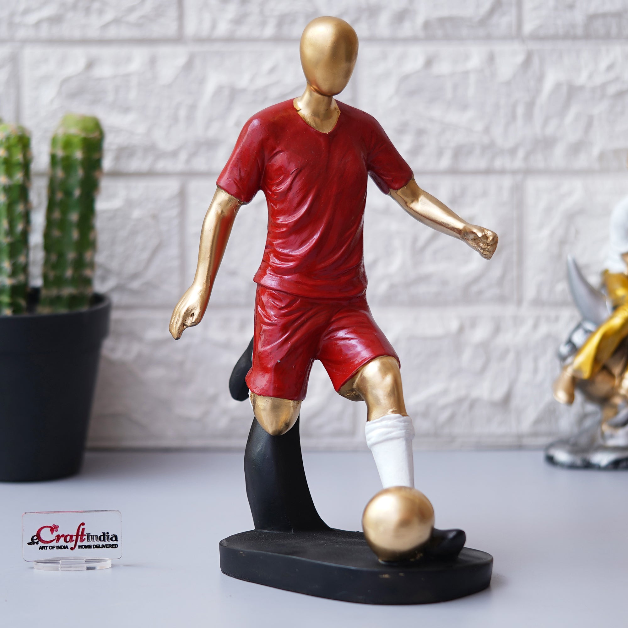 Football Player Statue Decorative Showpiece for Home, Living Room, Office Decor