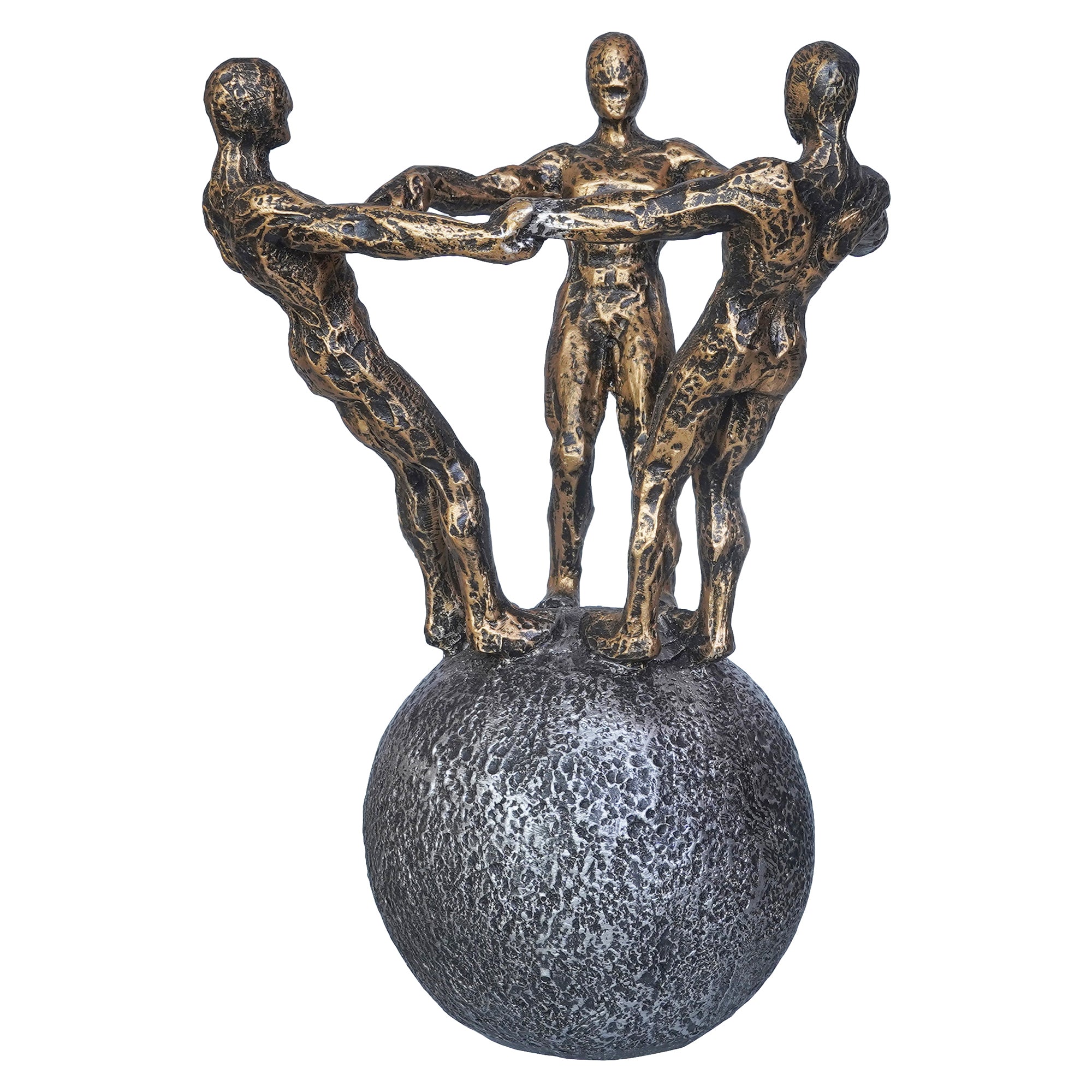 3 Man Group Standing on Ball Human Figurine Showpiece for Home, Office, Table Decor 2