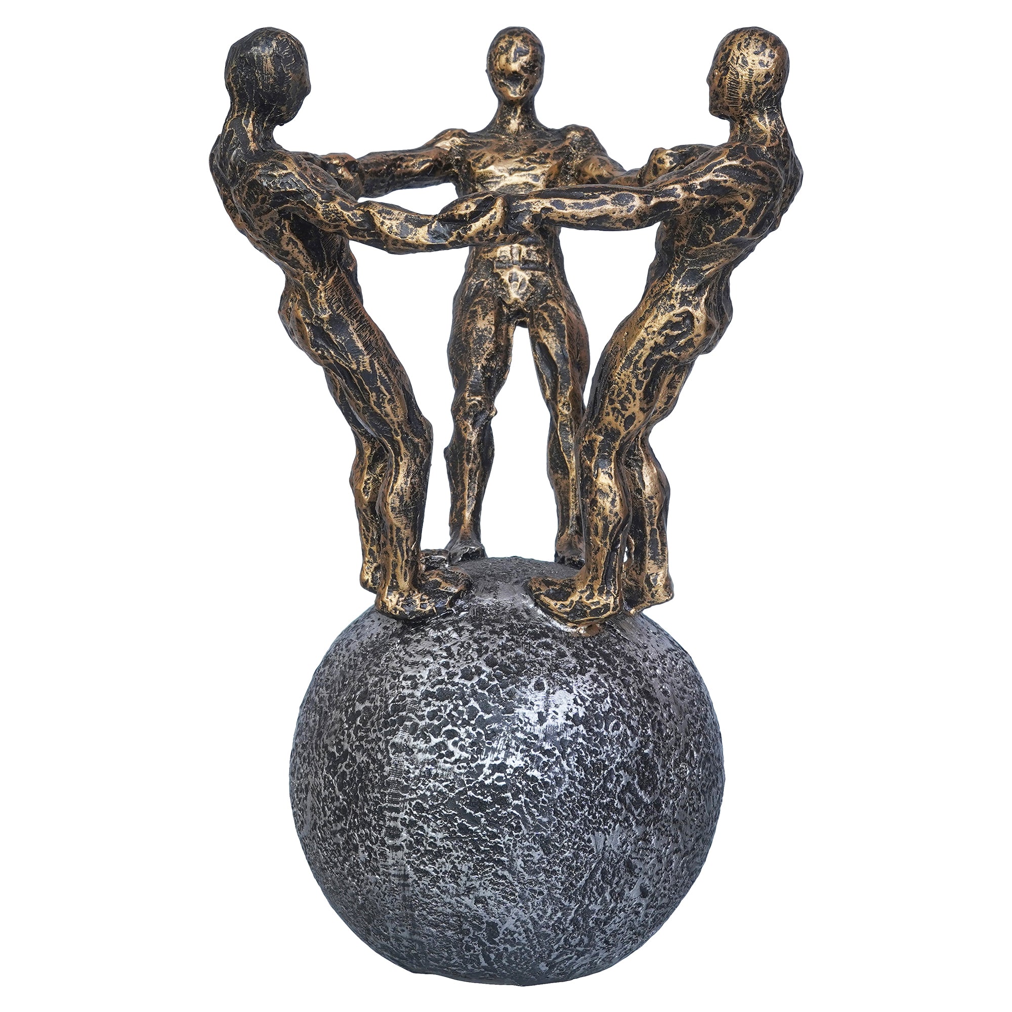 3 Man Group Standing on Ball Human Figurine Showpiece for Home, Office, Table Decor 6