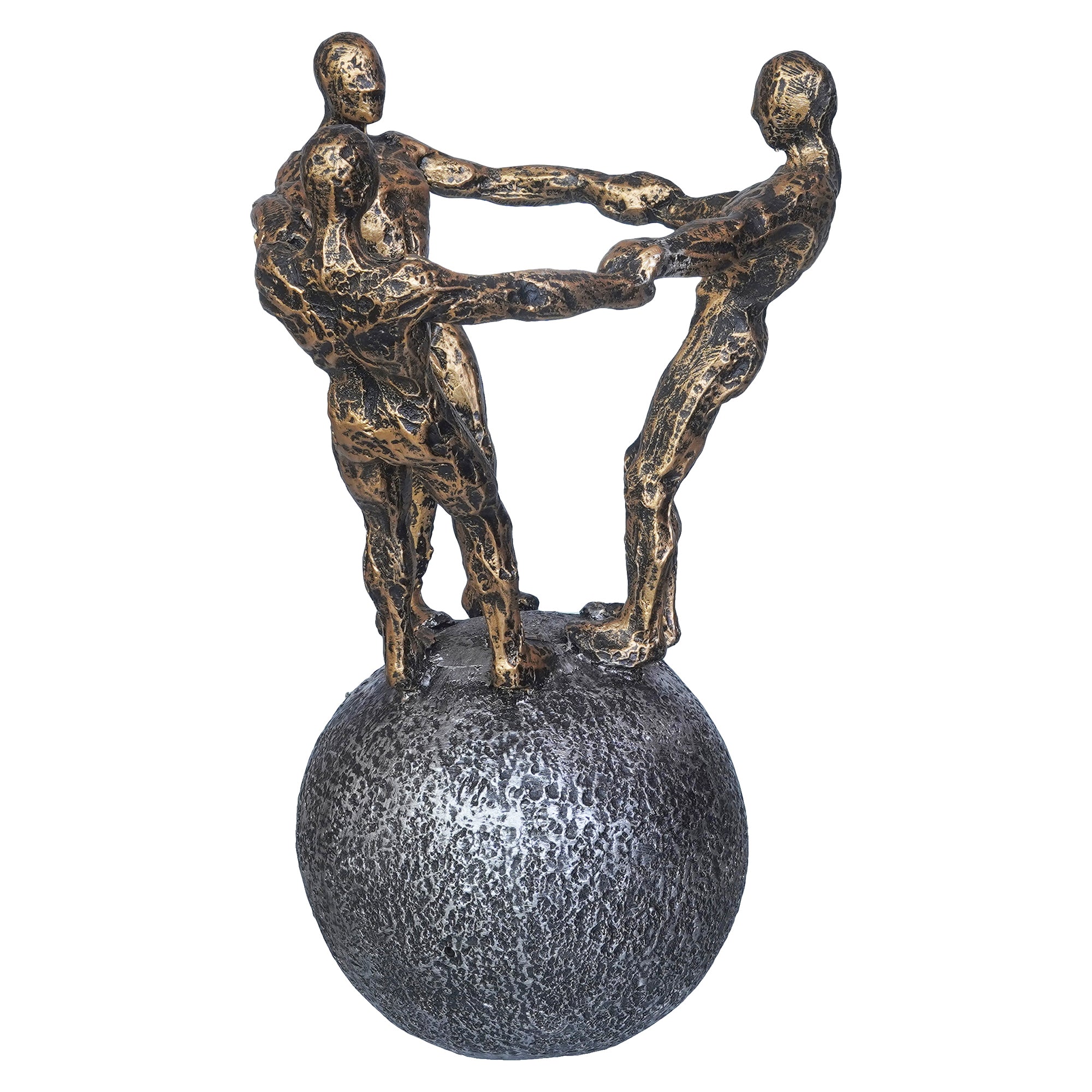 3 Man Group Standing on Ball Human Figurine Showpiece for Home, Office, Table Decor 7