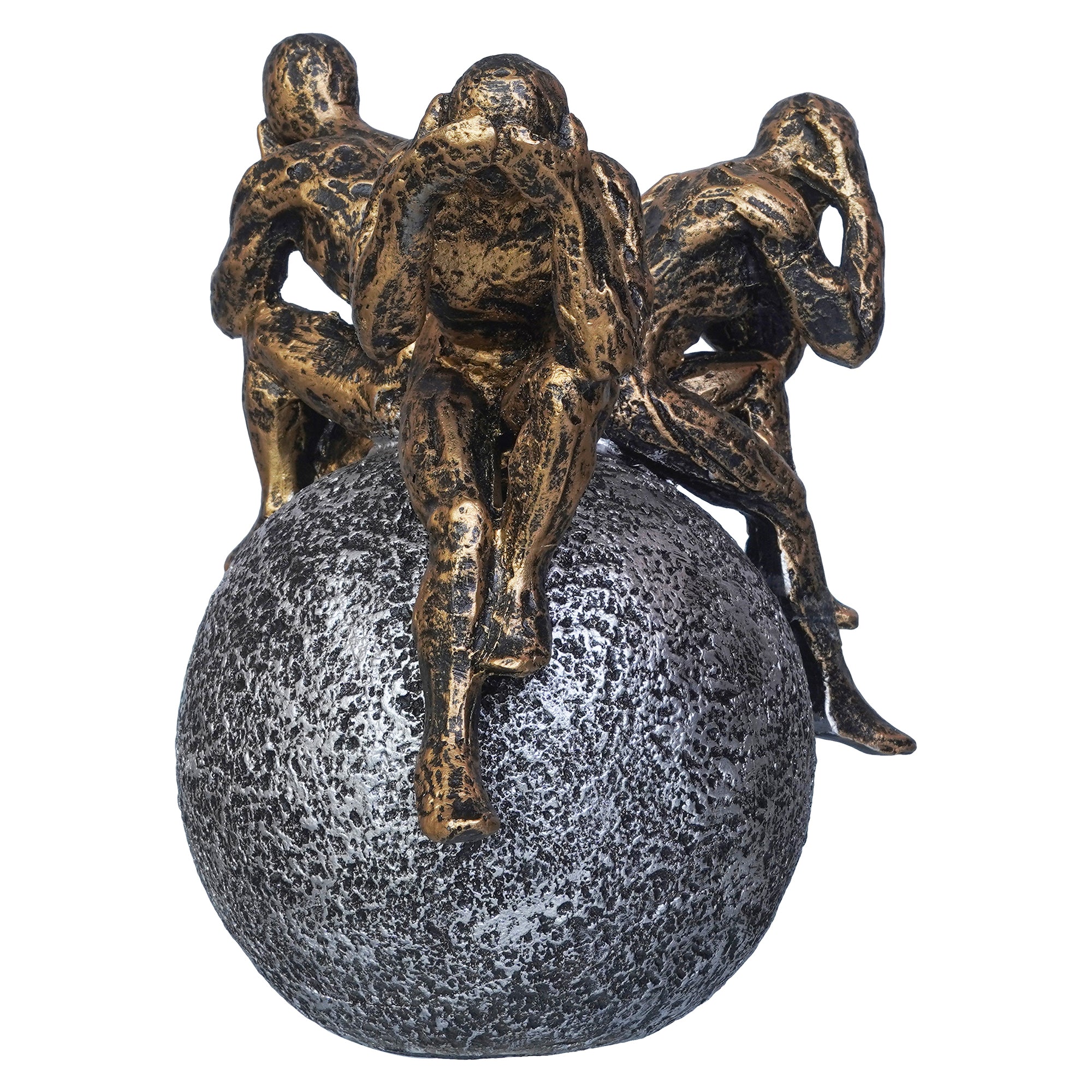 3 Man Group Sitting on Ball Human Figurine Showpiece for Home, Office, Table Decor 7