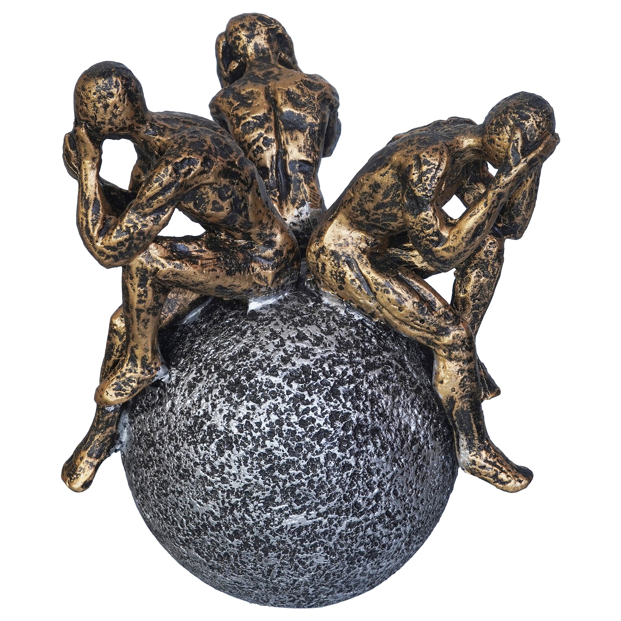 3 Man Group Sitting on Ball Human Figurine Showpiece for Home, Office, Table Decor 8