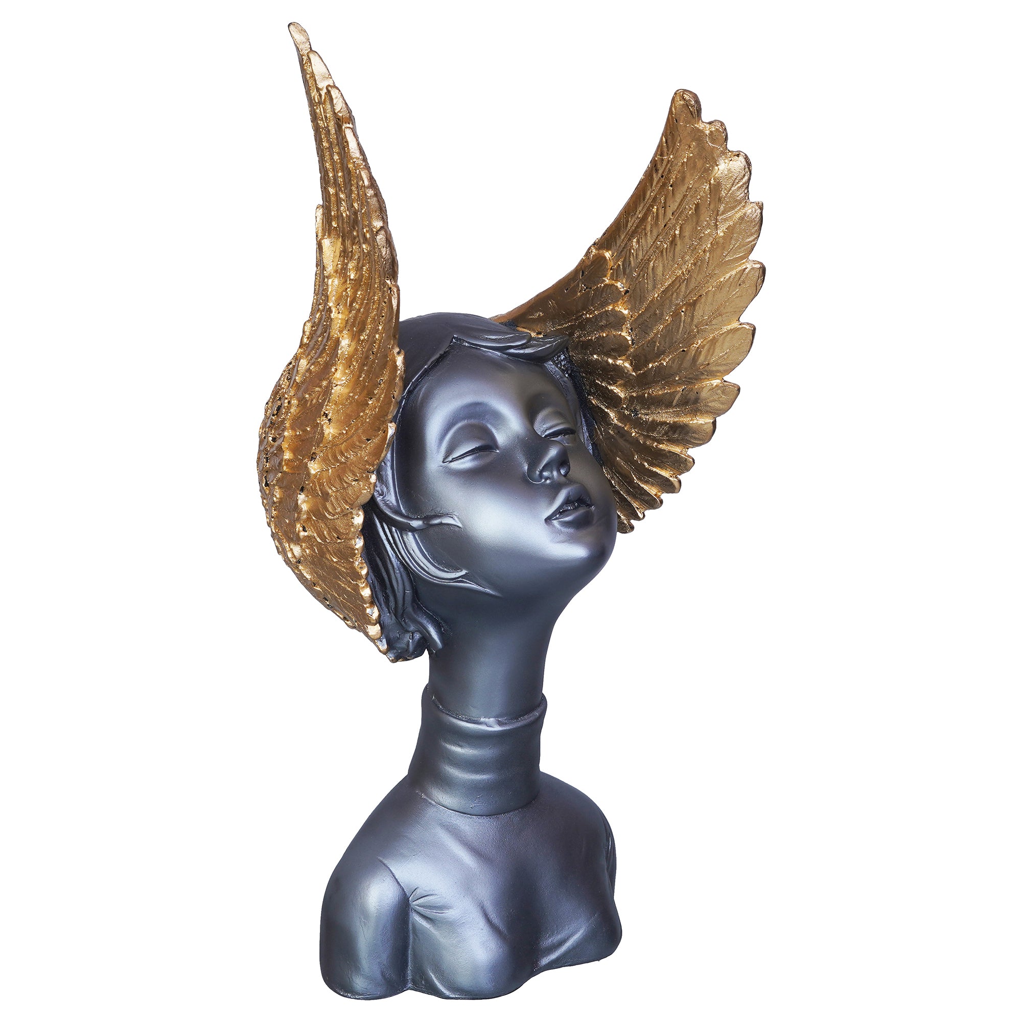 Grey & Golden Fairy Lady Statue Decorative Showpiece for Home Decor 2