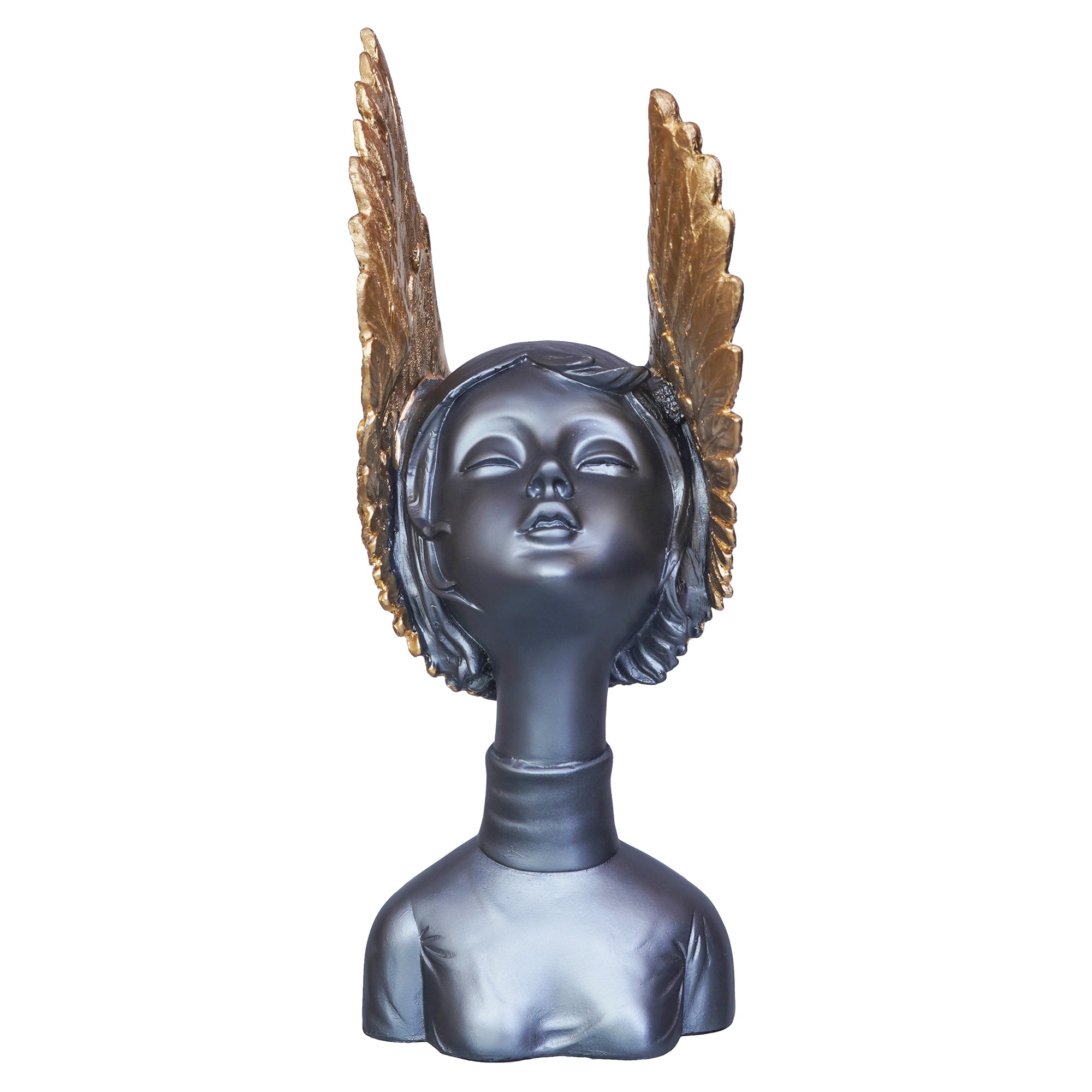 Grey & Golden Fairy Lady Statue Decorative Showpiece for Home Decor 6