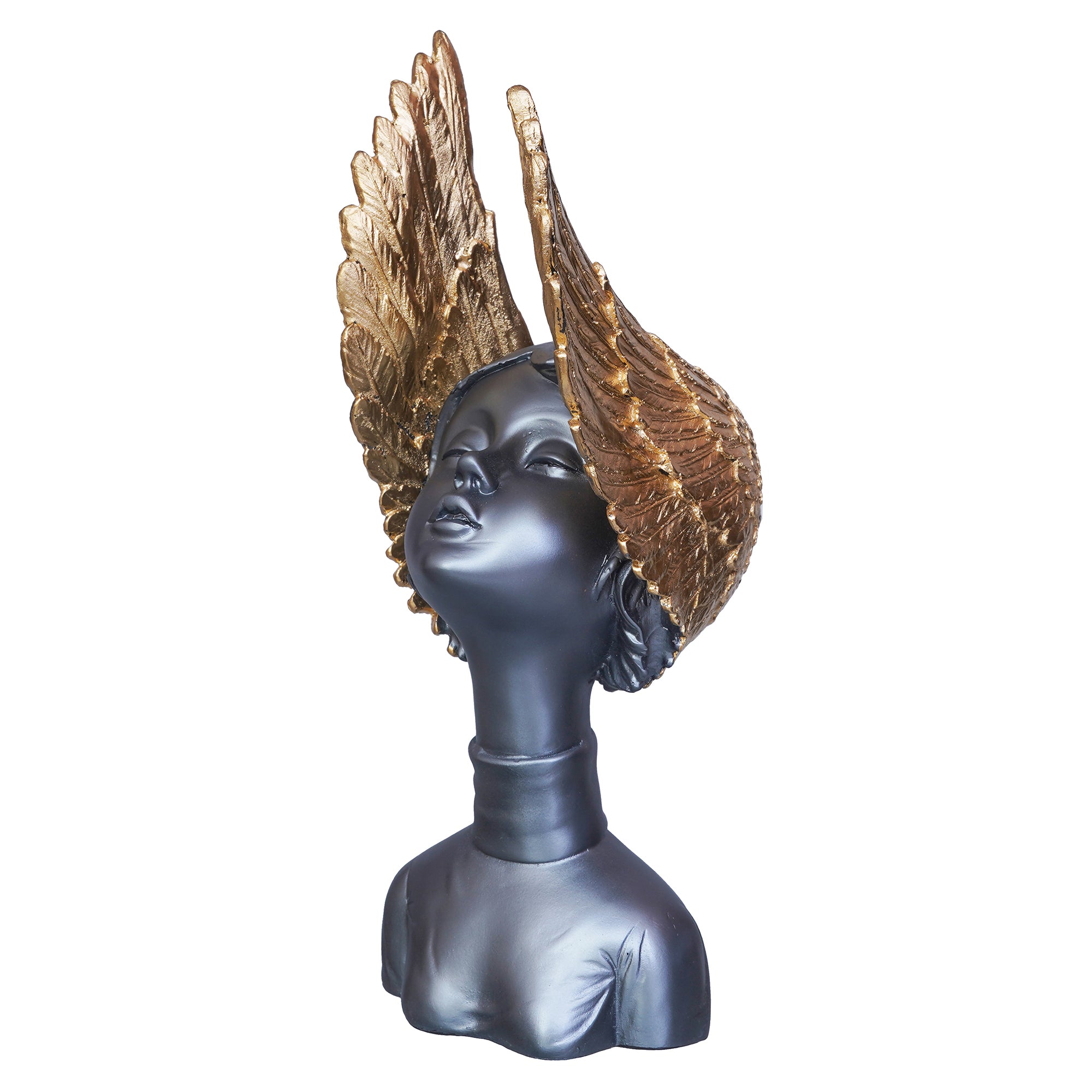 Grey & Golden Fairy Lady Statue Decorative Showpiece for Home Decor 7