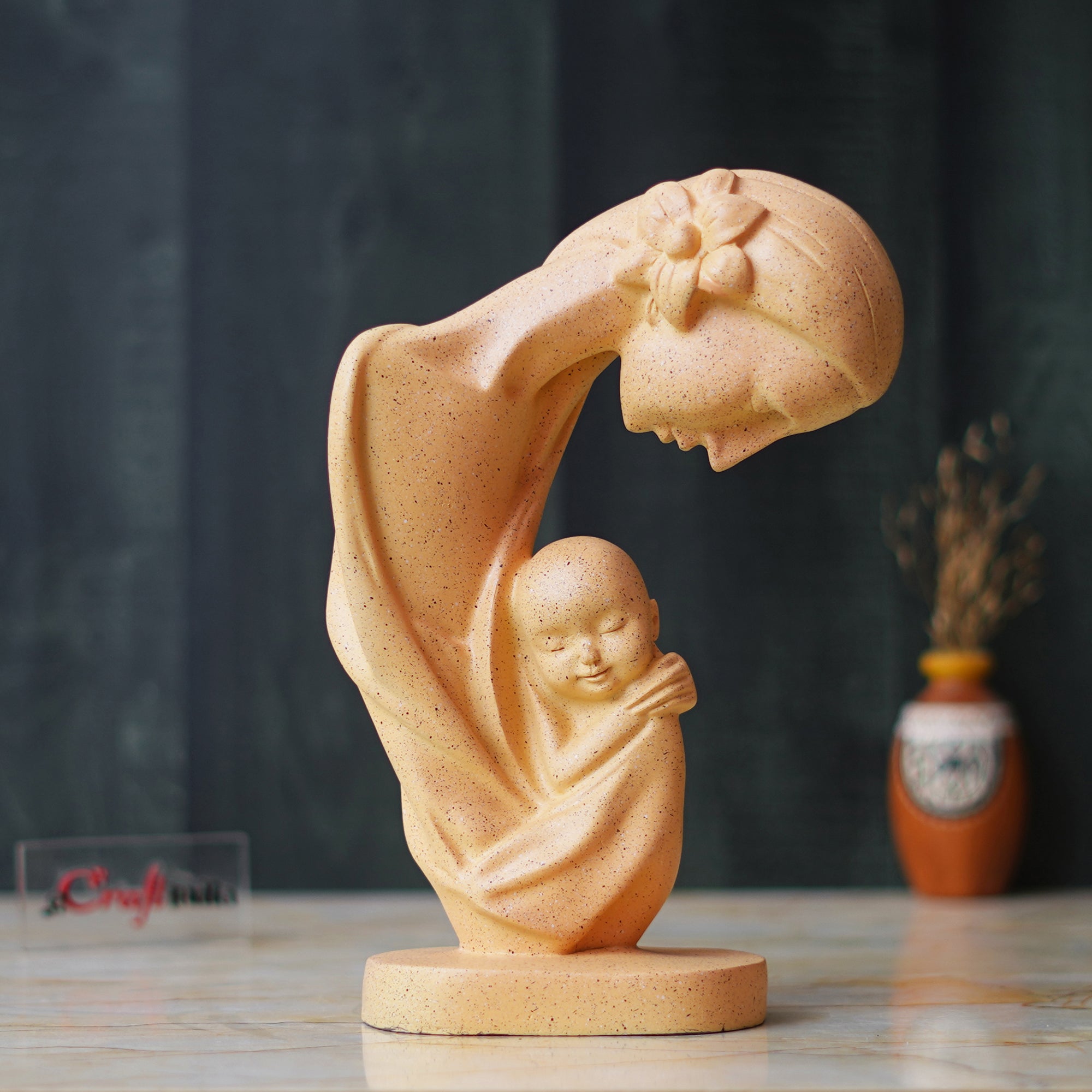 Mother with Child Sculpture Human Figurine Decorative Showpiece