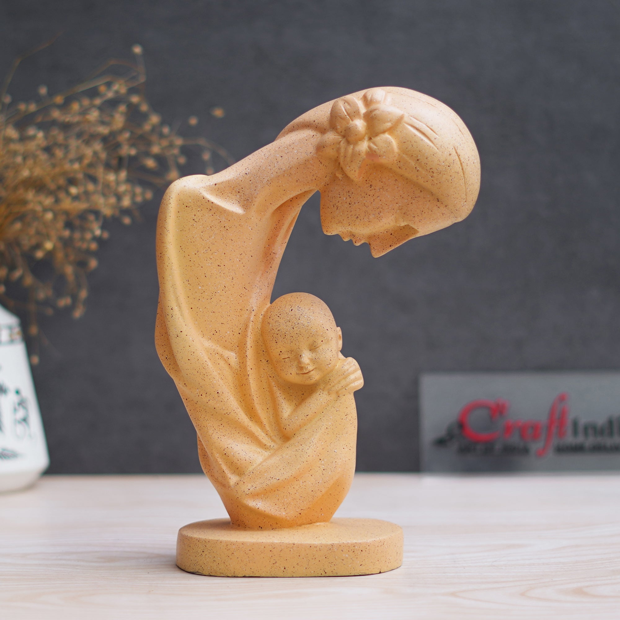 Mother with Child Sculpture Human Figurine Decorative Showpiece 4