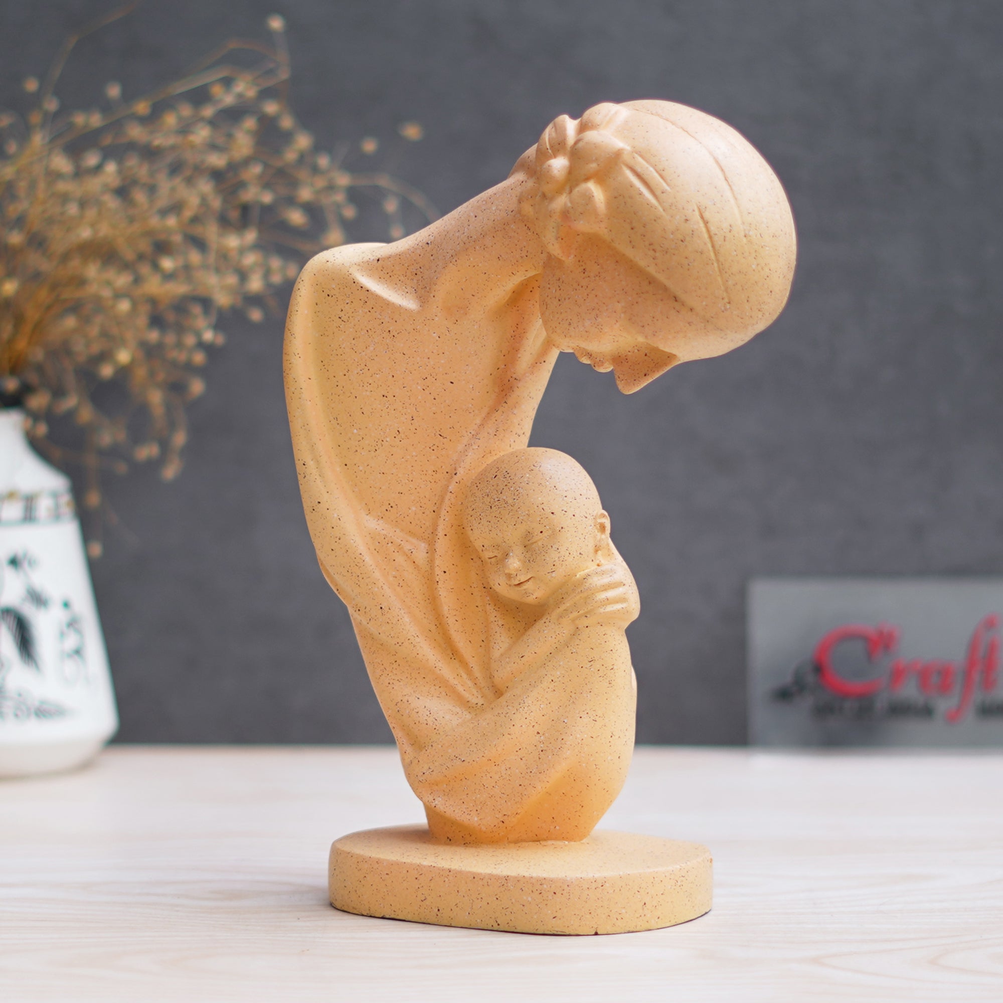 Mother with Child Sculpture Human Figurine Decorative Showpiece 5