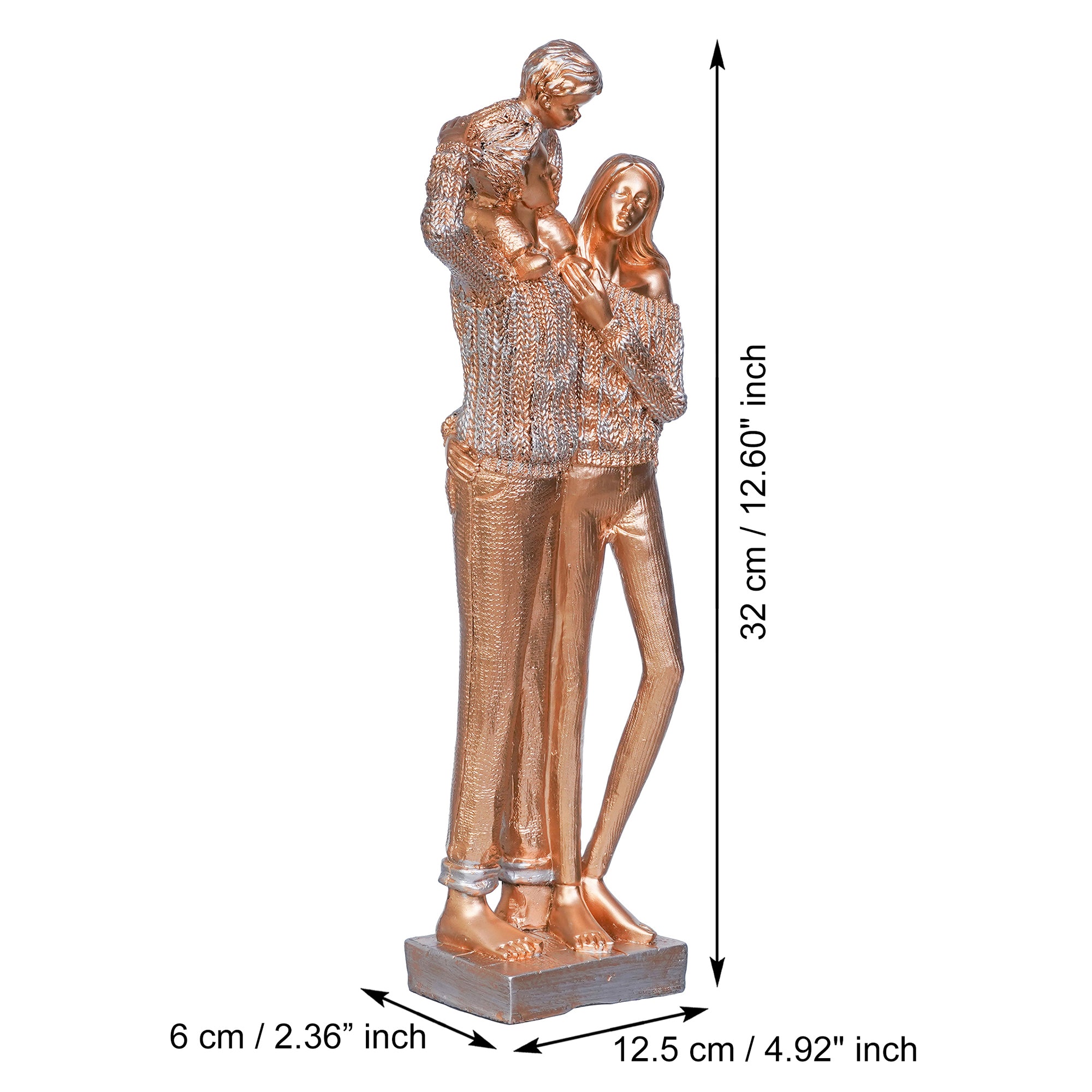 Golden Beloved Family Human Figurines Decorative Showpiece 3