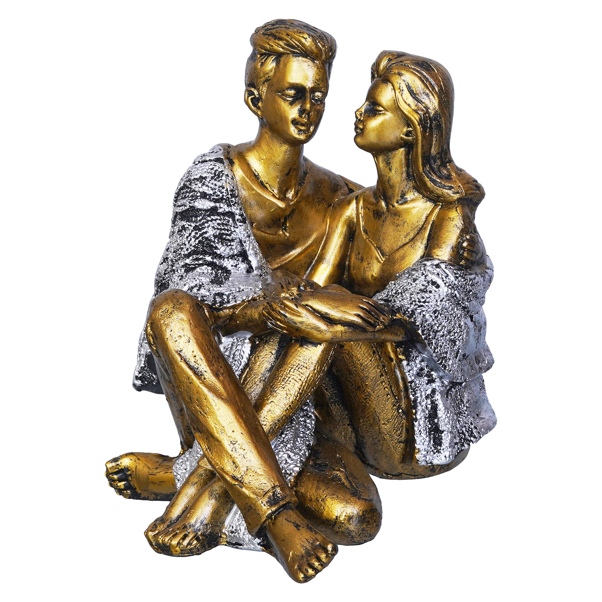 Lovely Sitting Couple Statue Human Figurine Showpiece 2