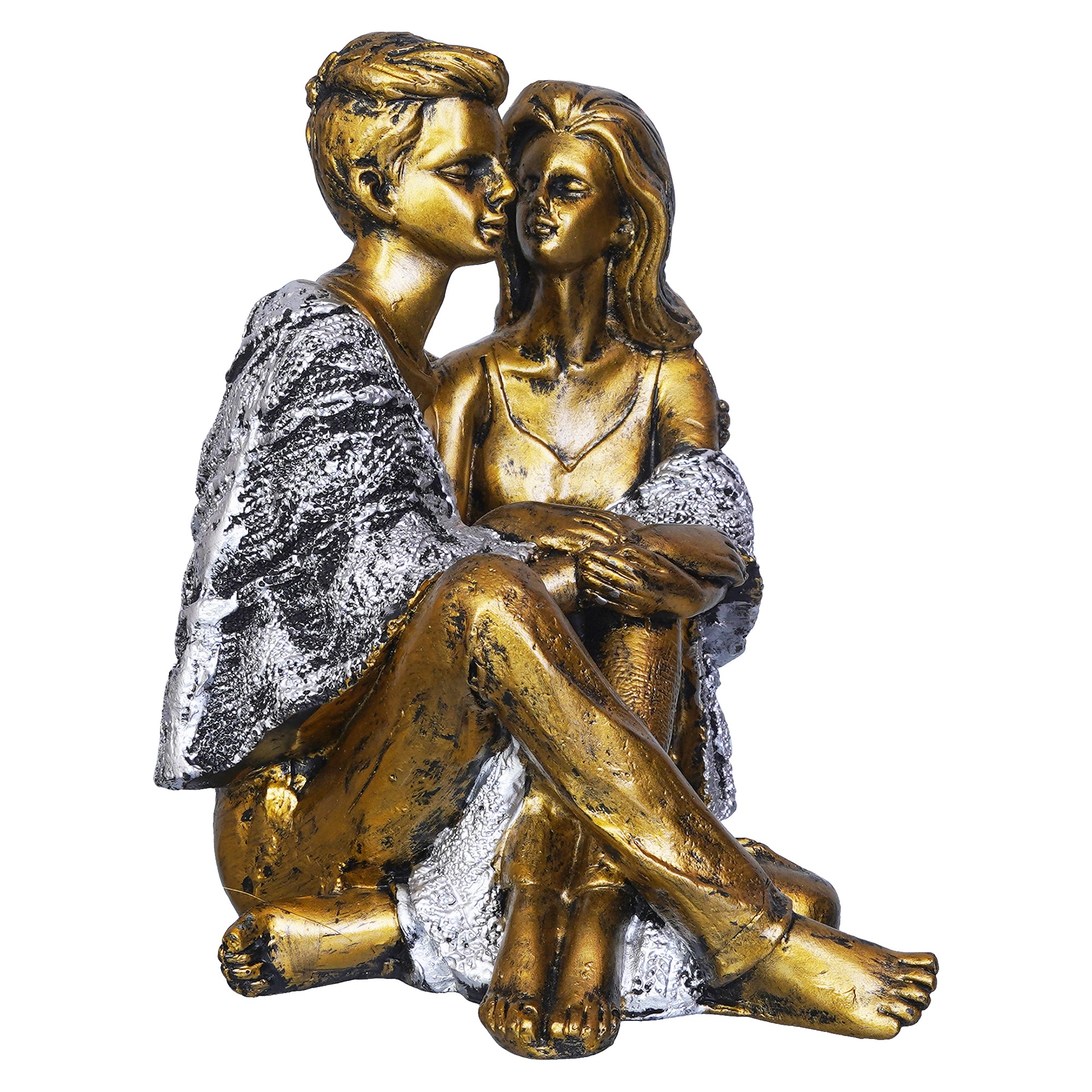 Lovely Sitting Couple Statue Human Figurine Showpiece 6