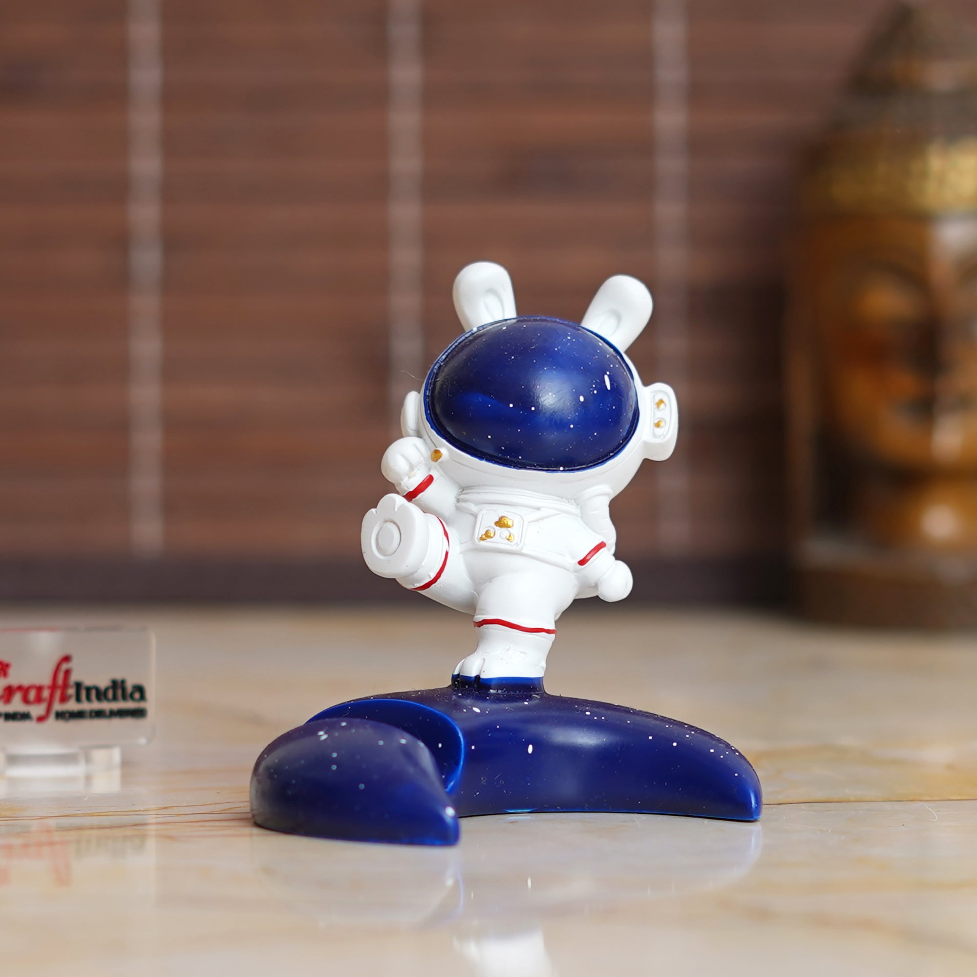 Astronaut Statue Spaceman Figurine Sky Rabbit Card & Mobile Holder 1