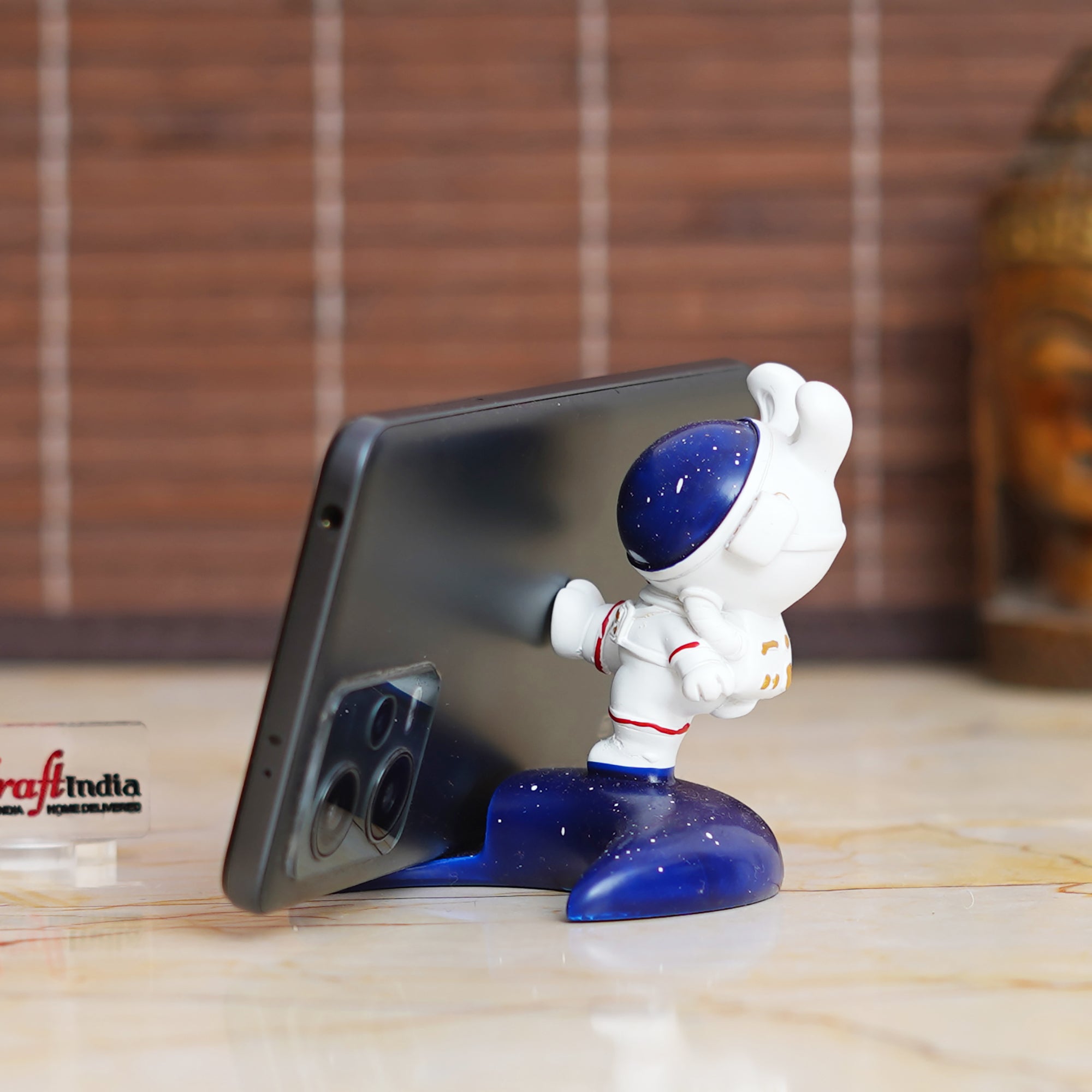 Astronaut Statue Spaceman Figurine Sky Rabbit Card & Mobile Holder 4