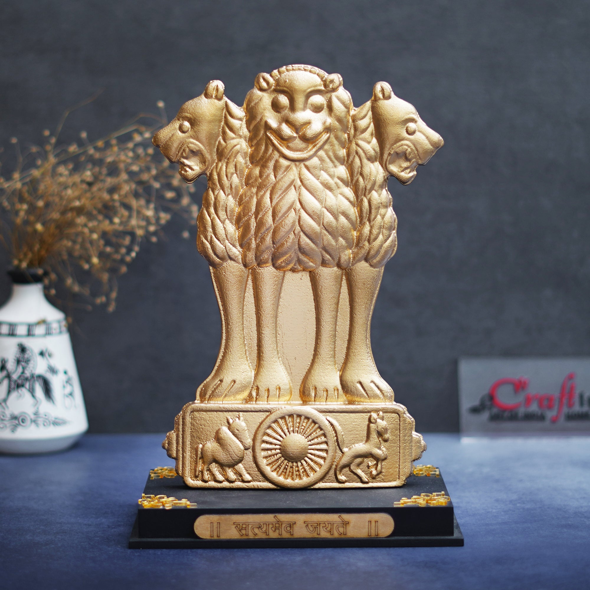 Ashoka Stambh Indian National Emblem Memento Decorative Showpiece 4