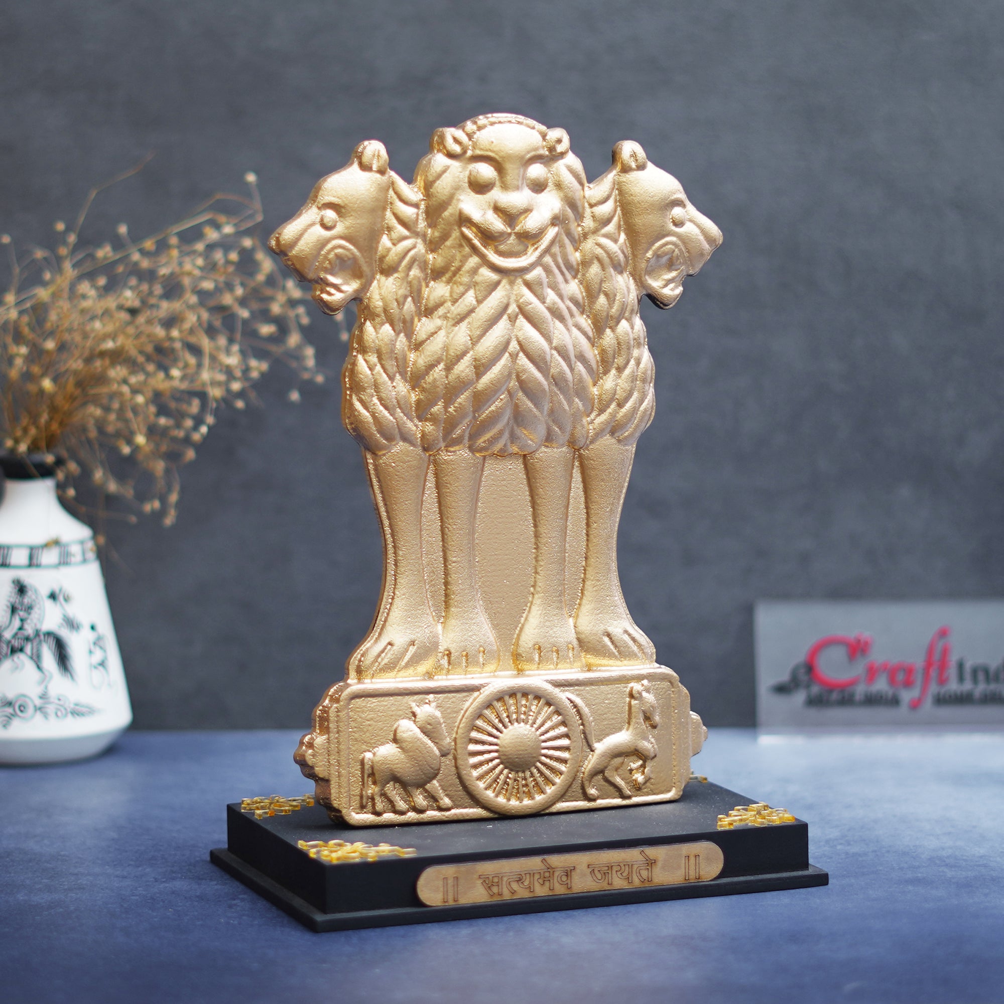 Ashoka Stambh Indian National Emblem Memento Decorative Showpiece 5