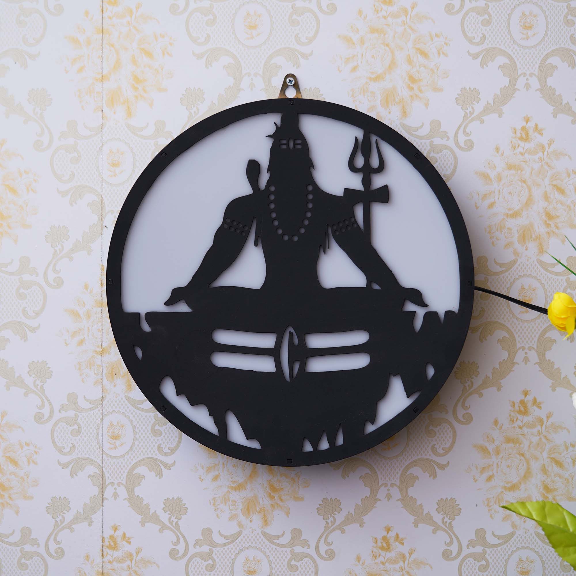 Lord Shiva Wooden Cutout LED Light Lamp Decorative Wall Hanging 5