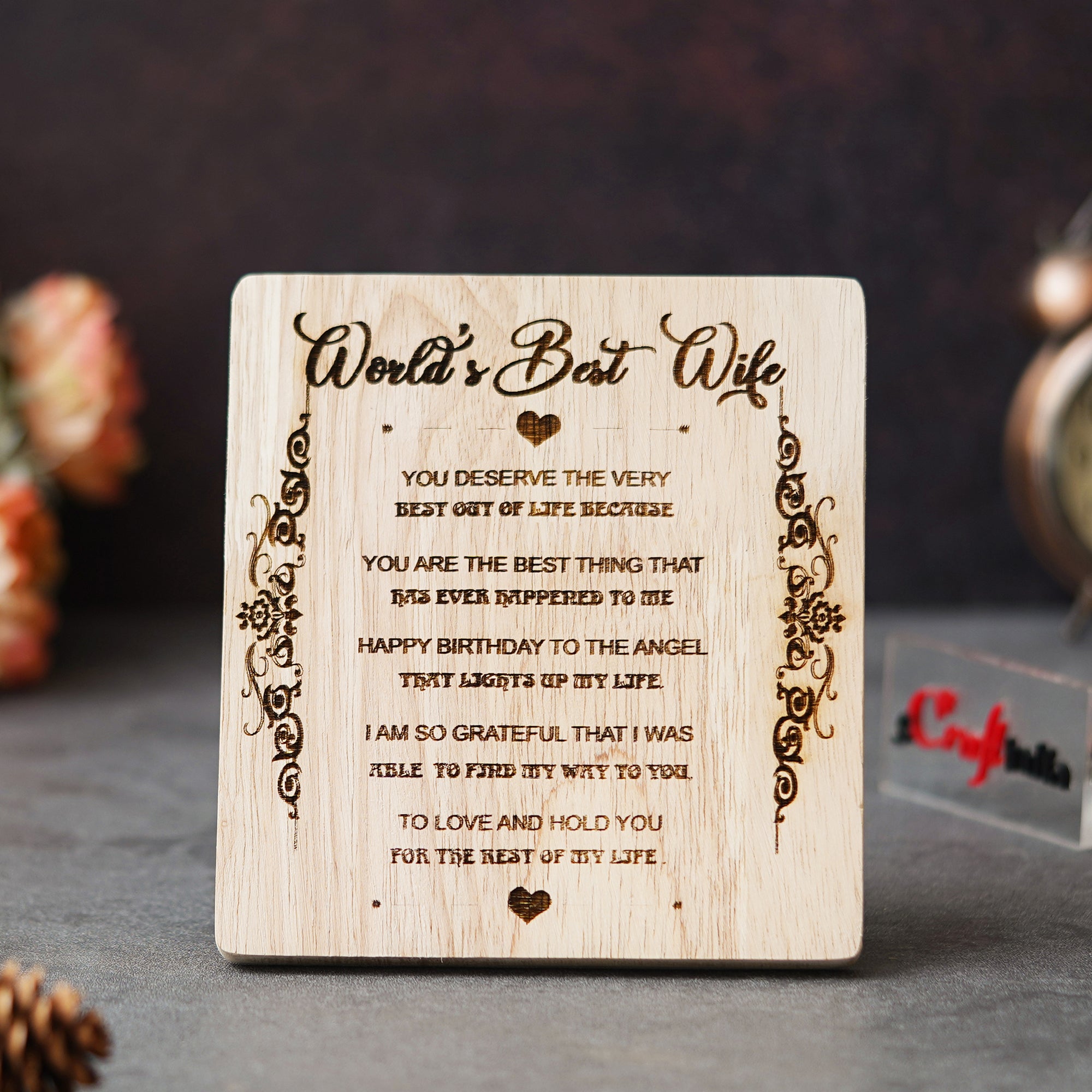 "World's Best Wife" Tabletop Wooden Showpiece