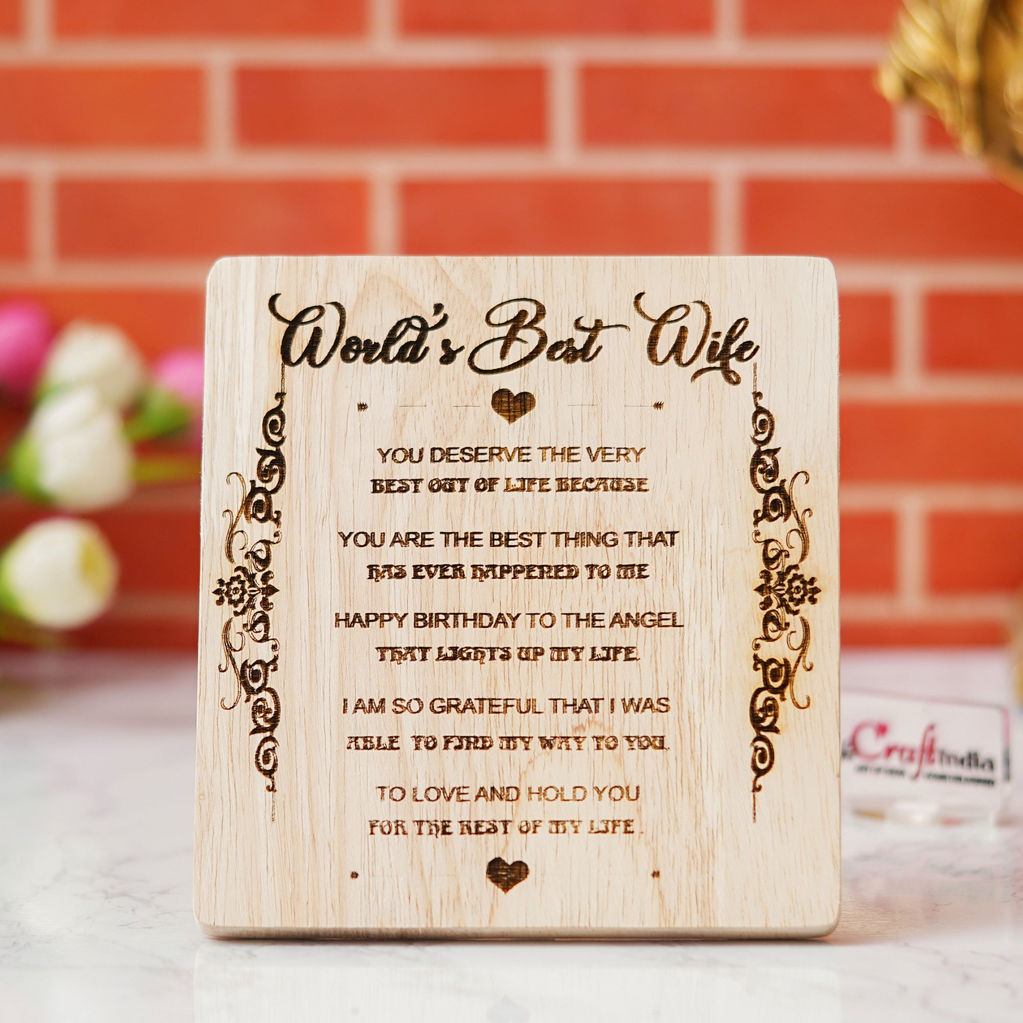 "World's Best Wife" Tabletop Wooden Showpiece 1