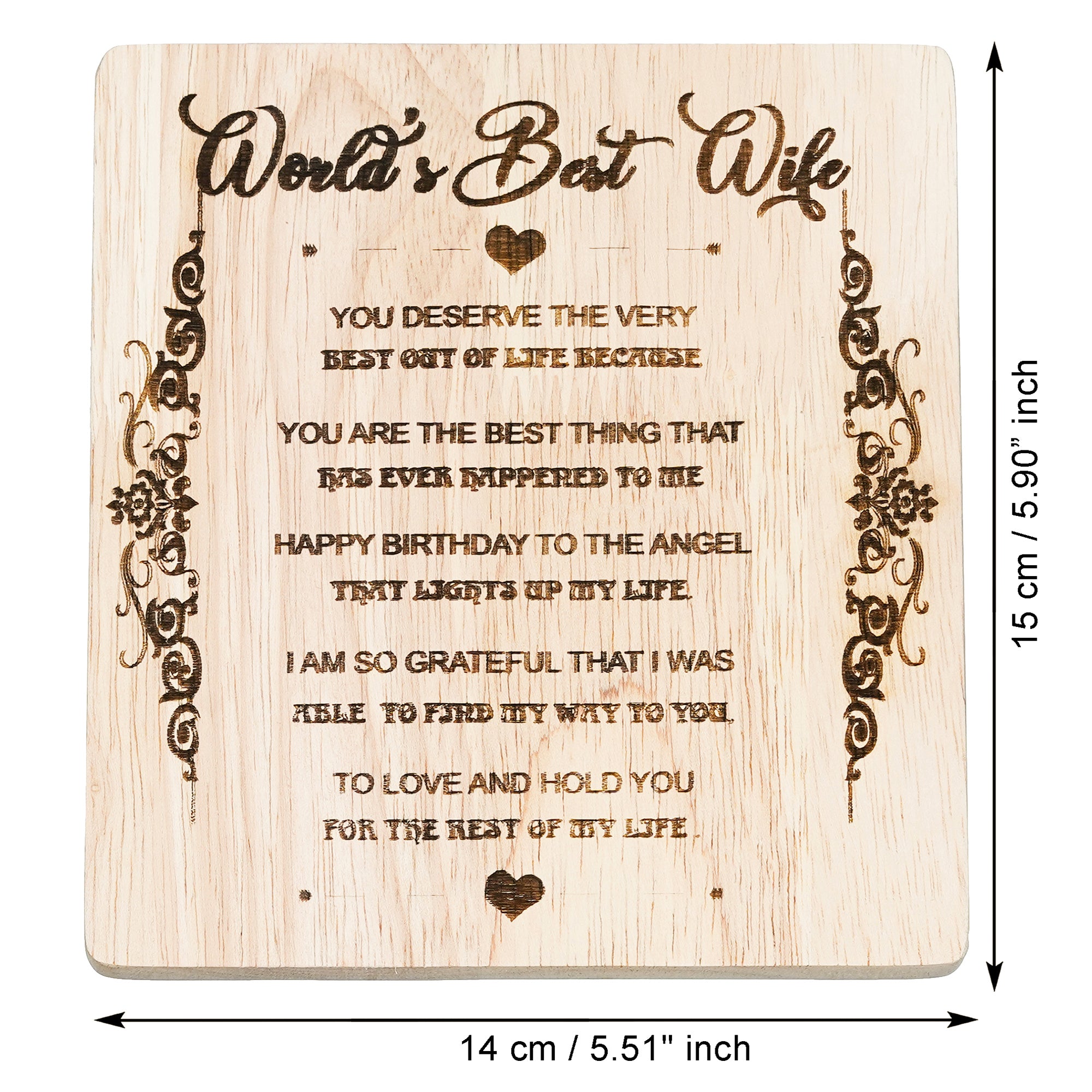 "World's Best Wife" Tabletop Wooden Showpiece 3