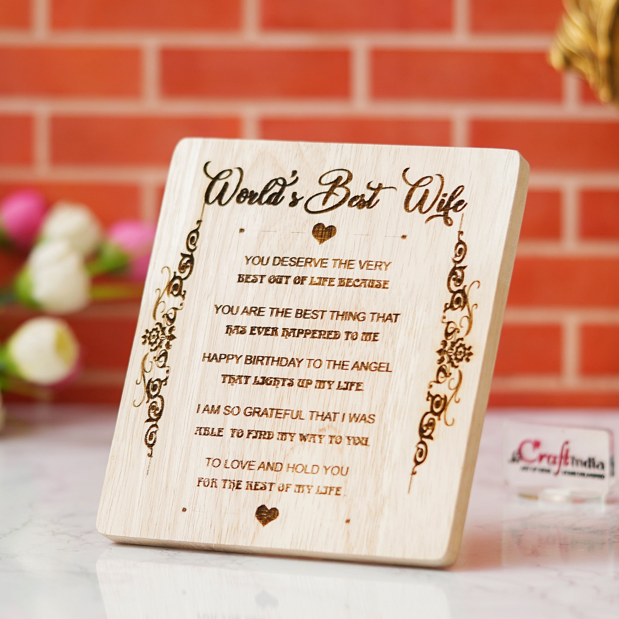 "World's Best Wife" Tabletop Wooden Showpiece 5