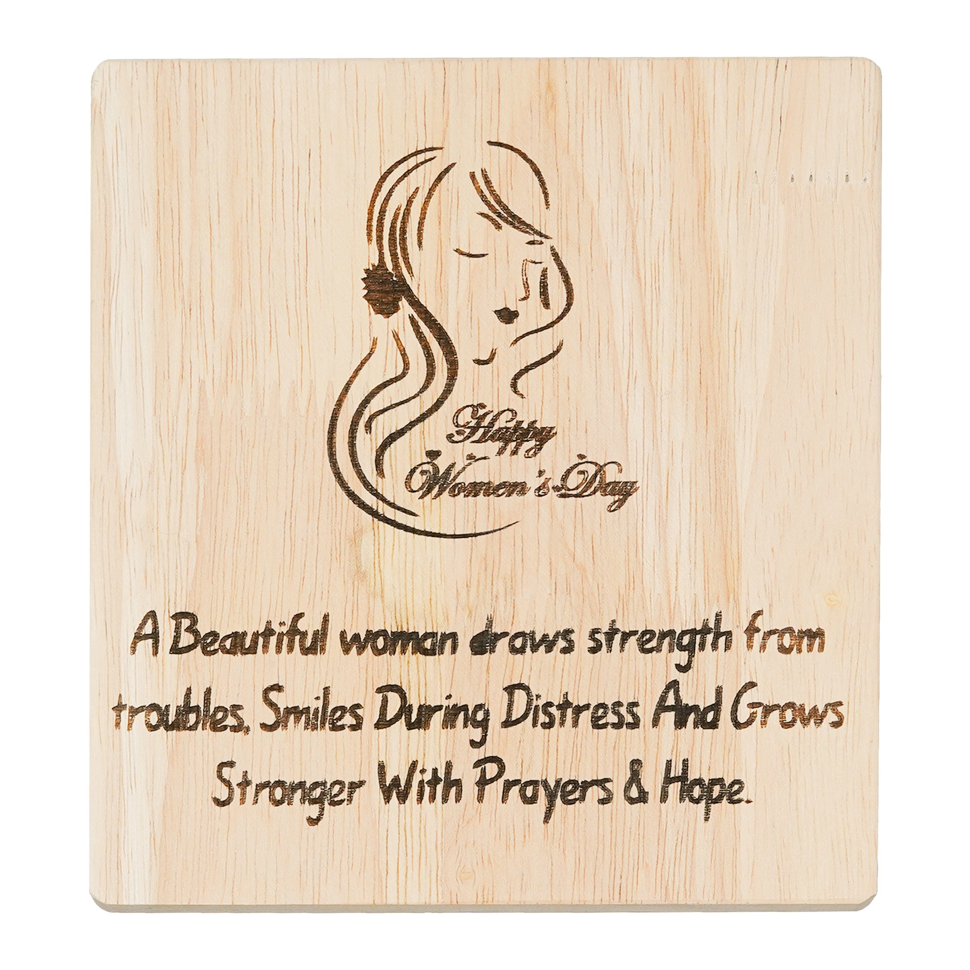 "A Beautiful Woman Draws Strength" Quote Tabletop Wooden Showpiece 2