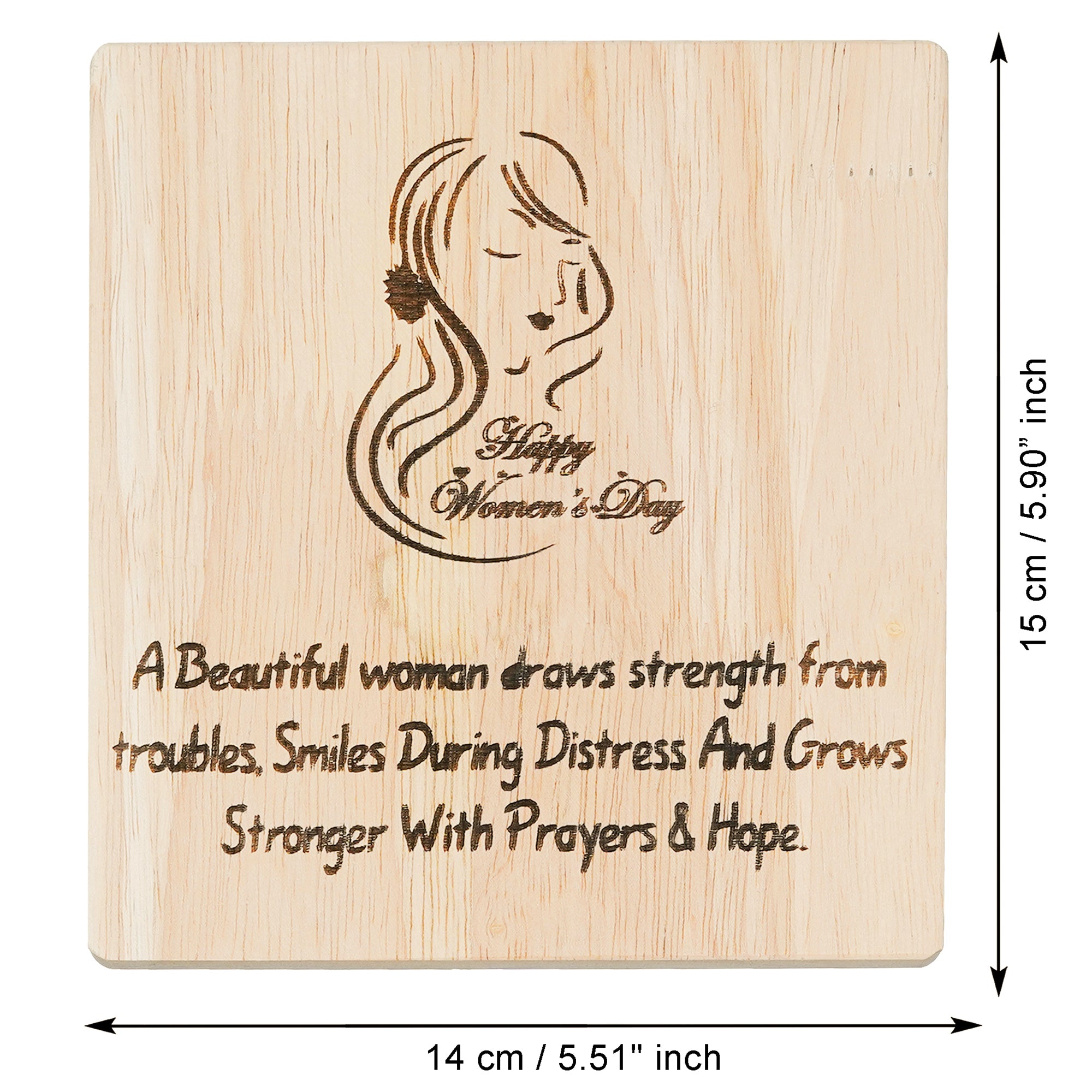 "A Beautiful Woman Draws Strength" Quote Tabletop Wooden Showpiece 3