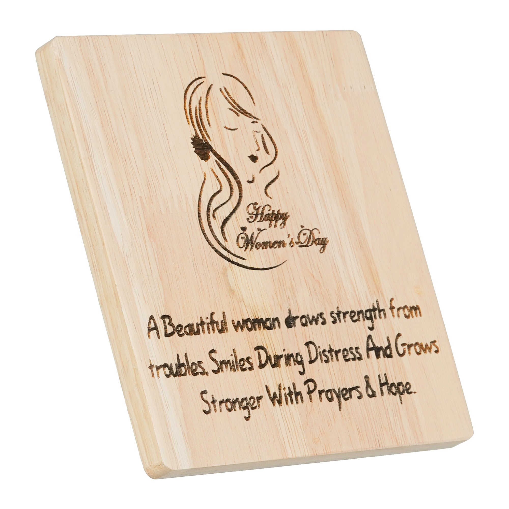 "A Beautiful Woman Draws Strength" Quote Tabletop Wooden Showpiece 6