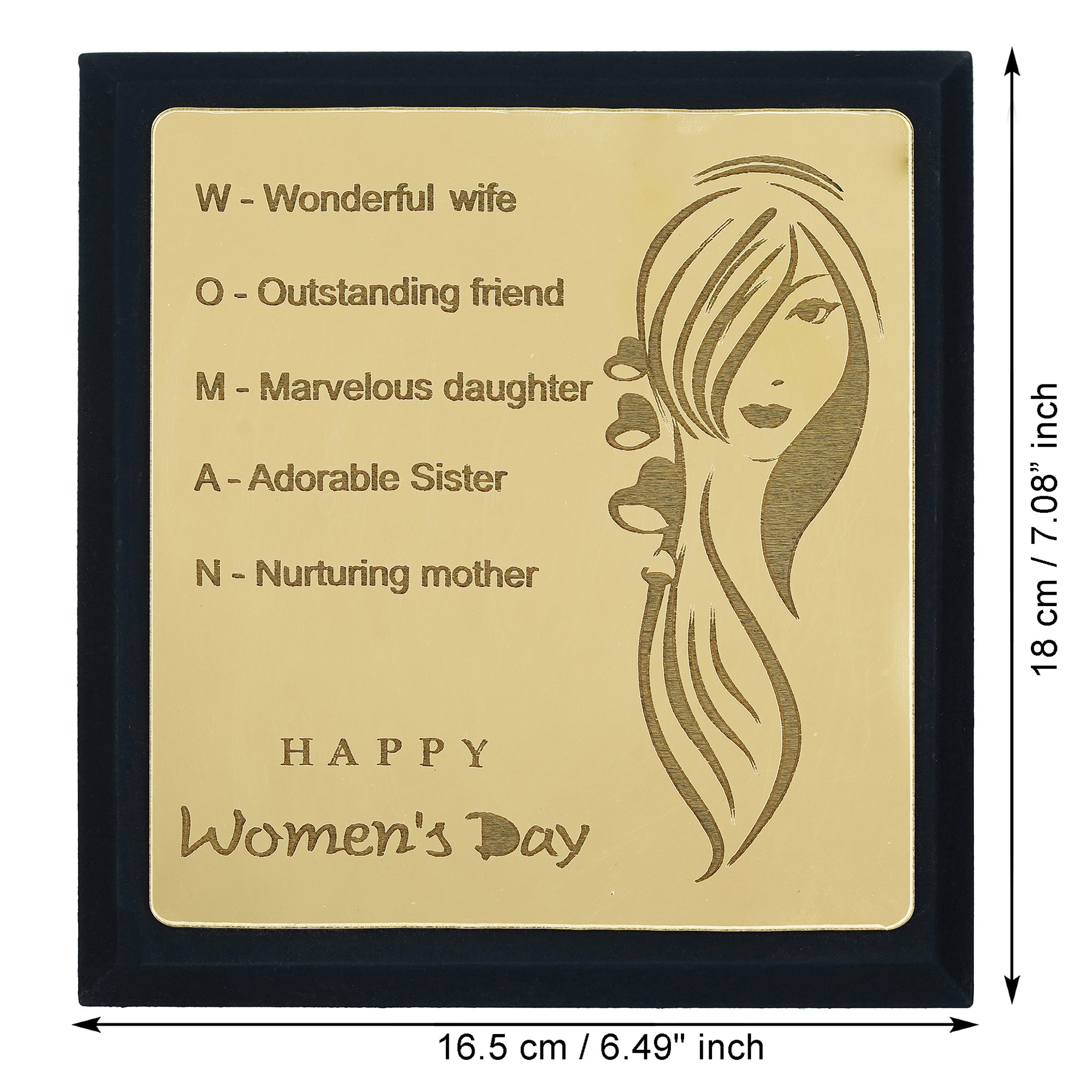 Brown "Happy Women's Day" Tabletop Wooden Decorative Showpiece 3