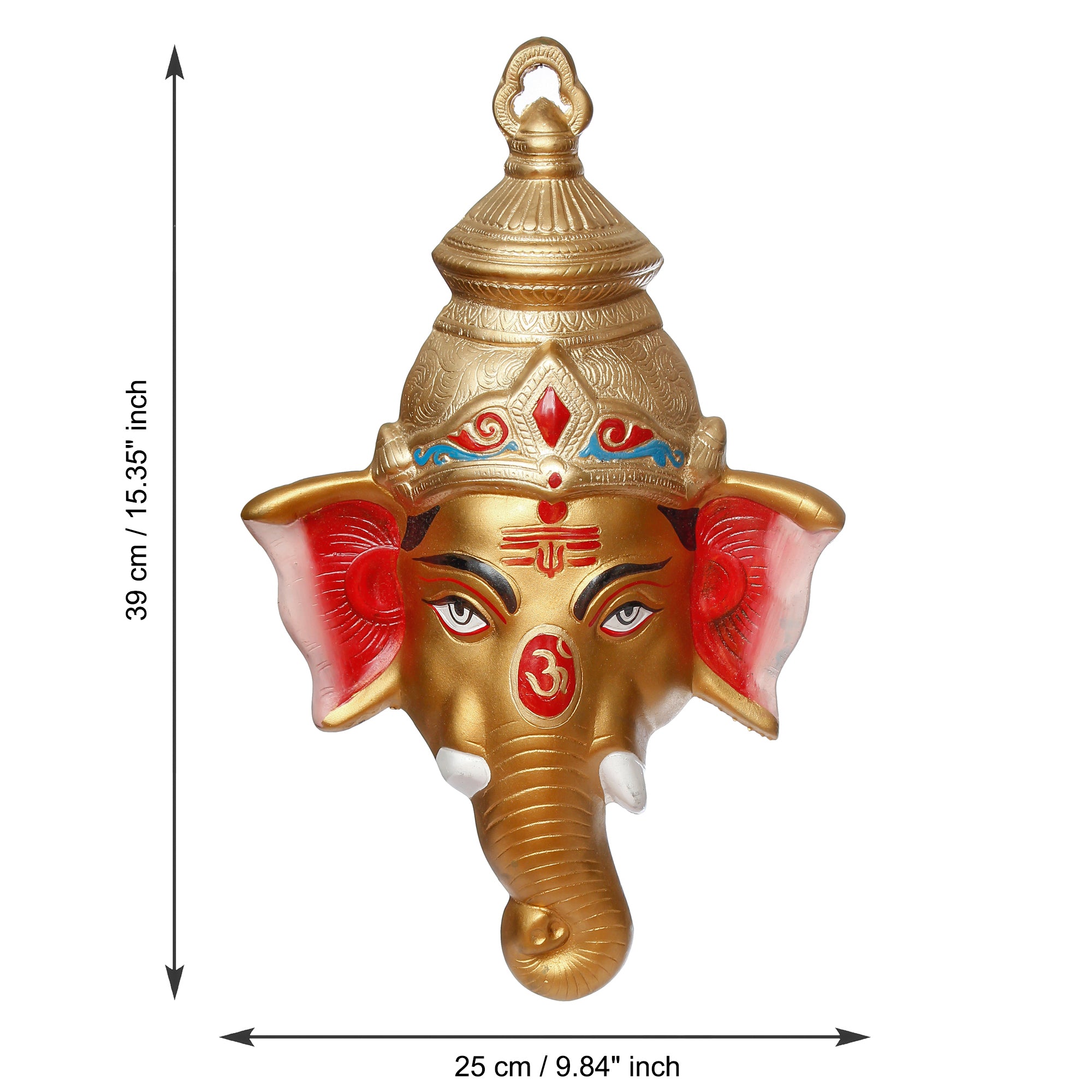 Lord Ganesha Face Metal Wall Hanging 3