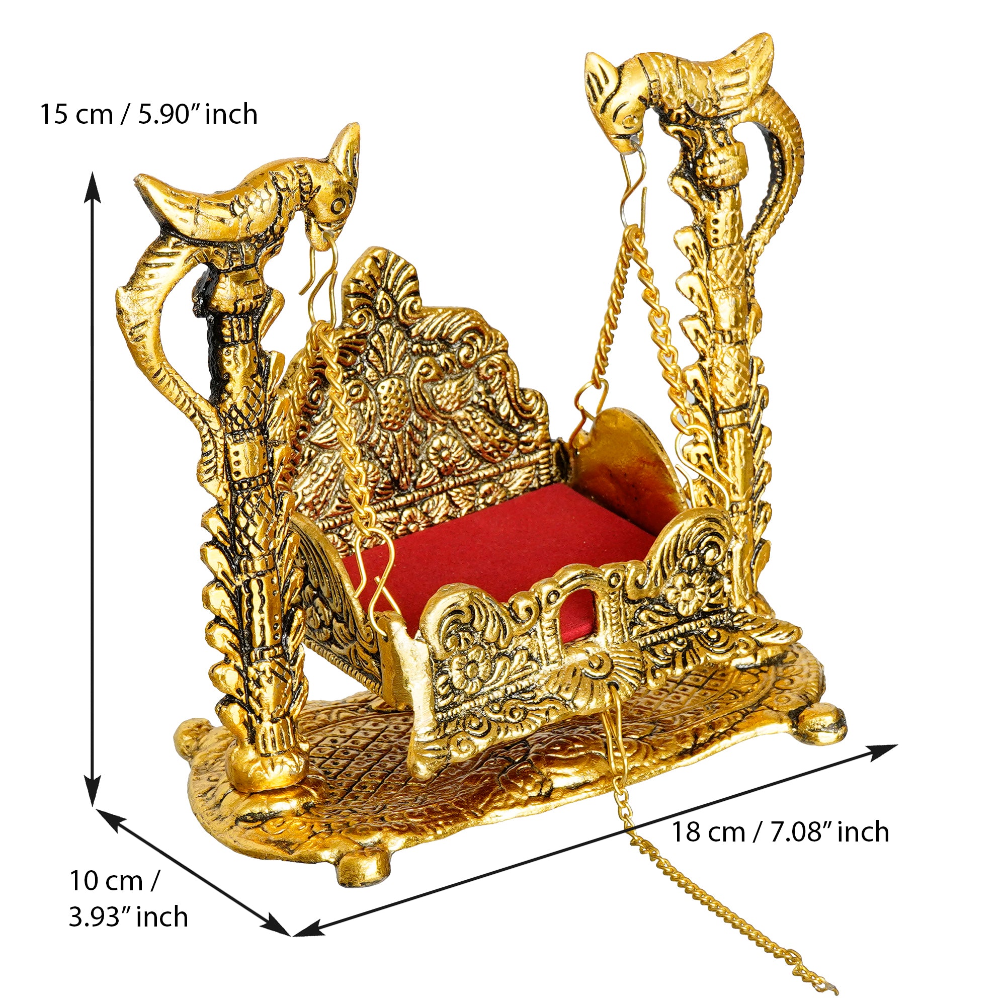 Golden Bal Gopal on a Decorative Swing Showpiece 3