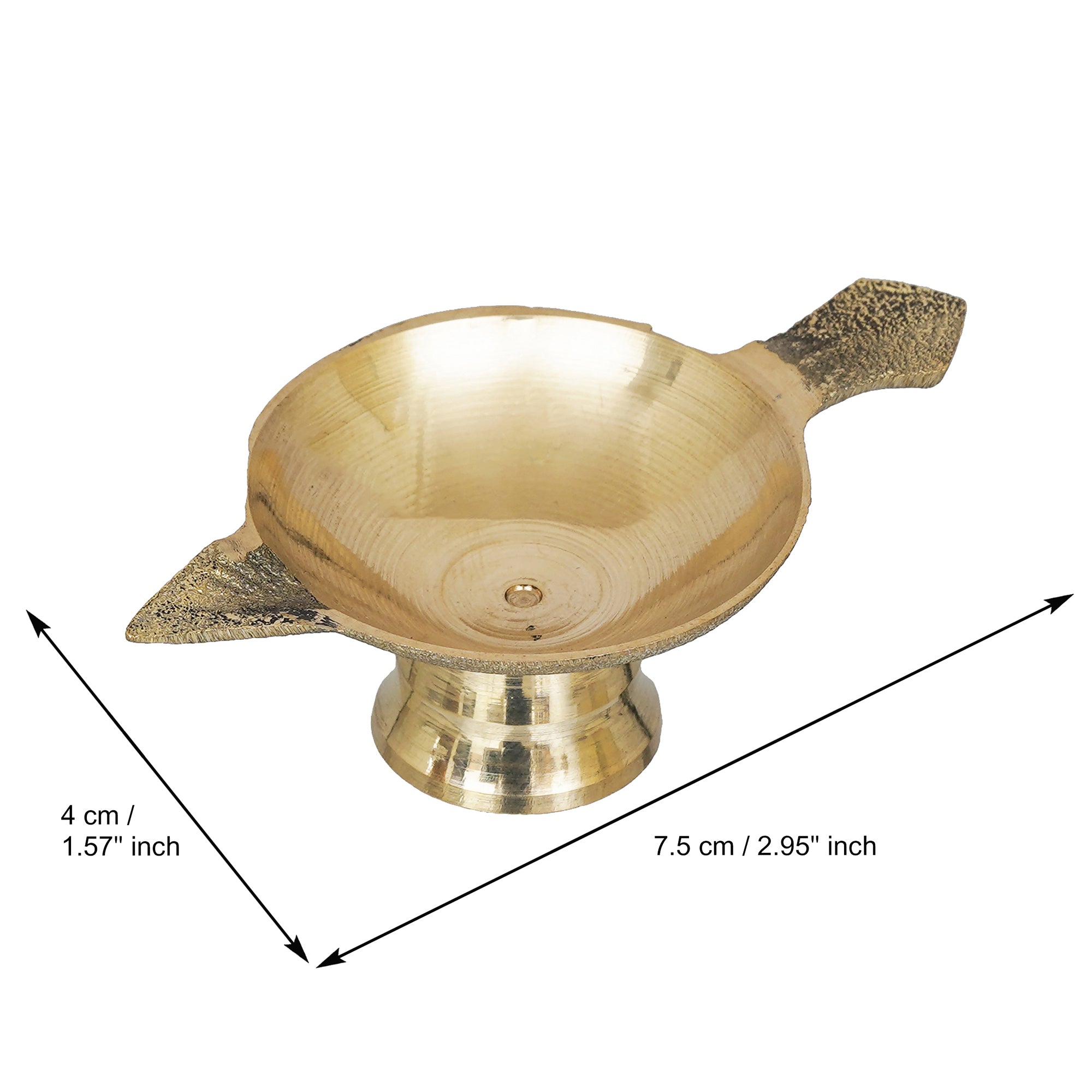 eCraftIndia Golden Decorative Brass Diya with Stand and Holder 3