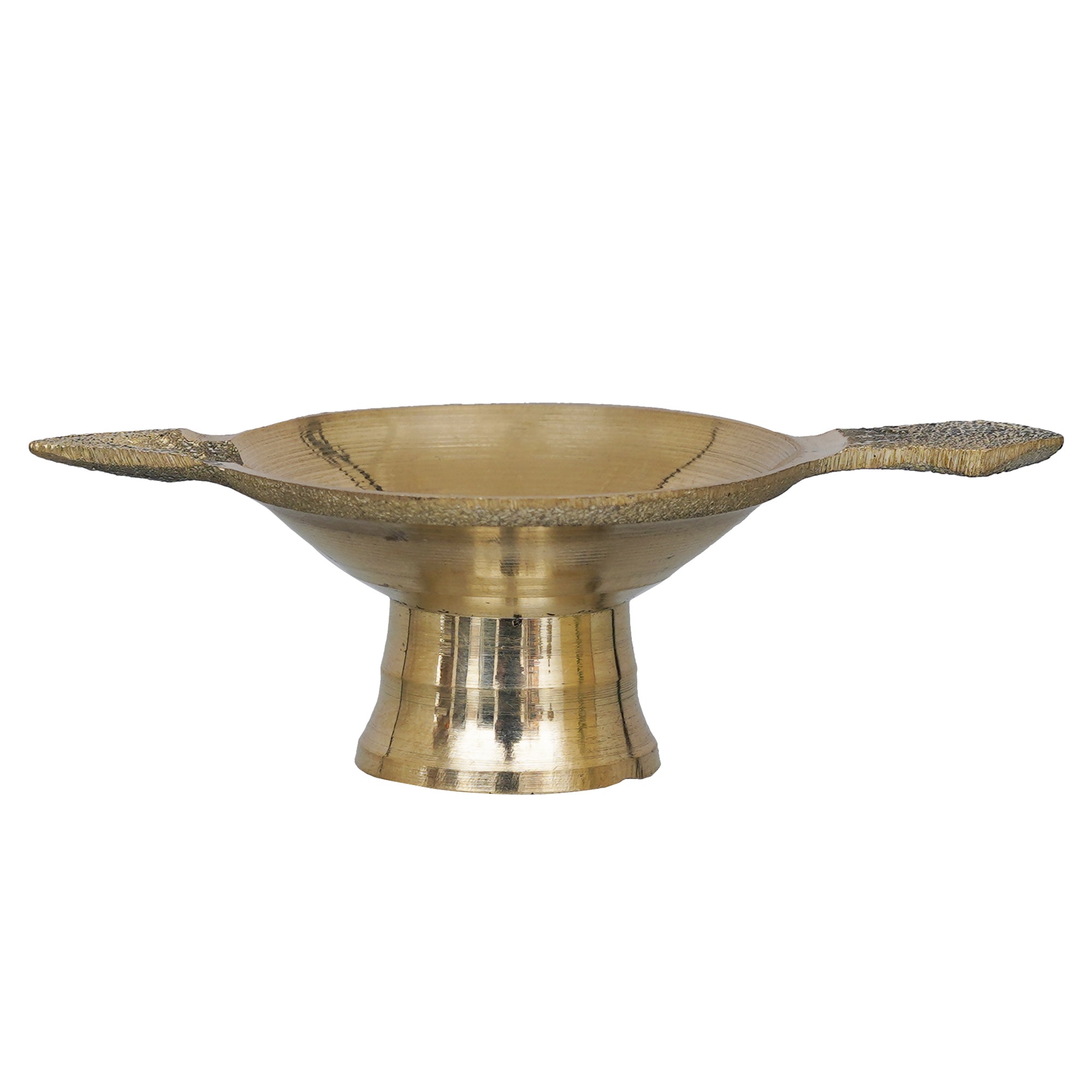 eCraftIndia Golden Decorative Brass Diya with Stand and Holder 5