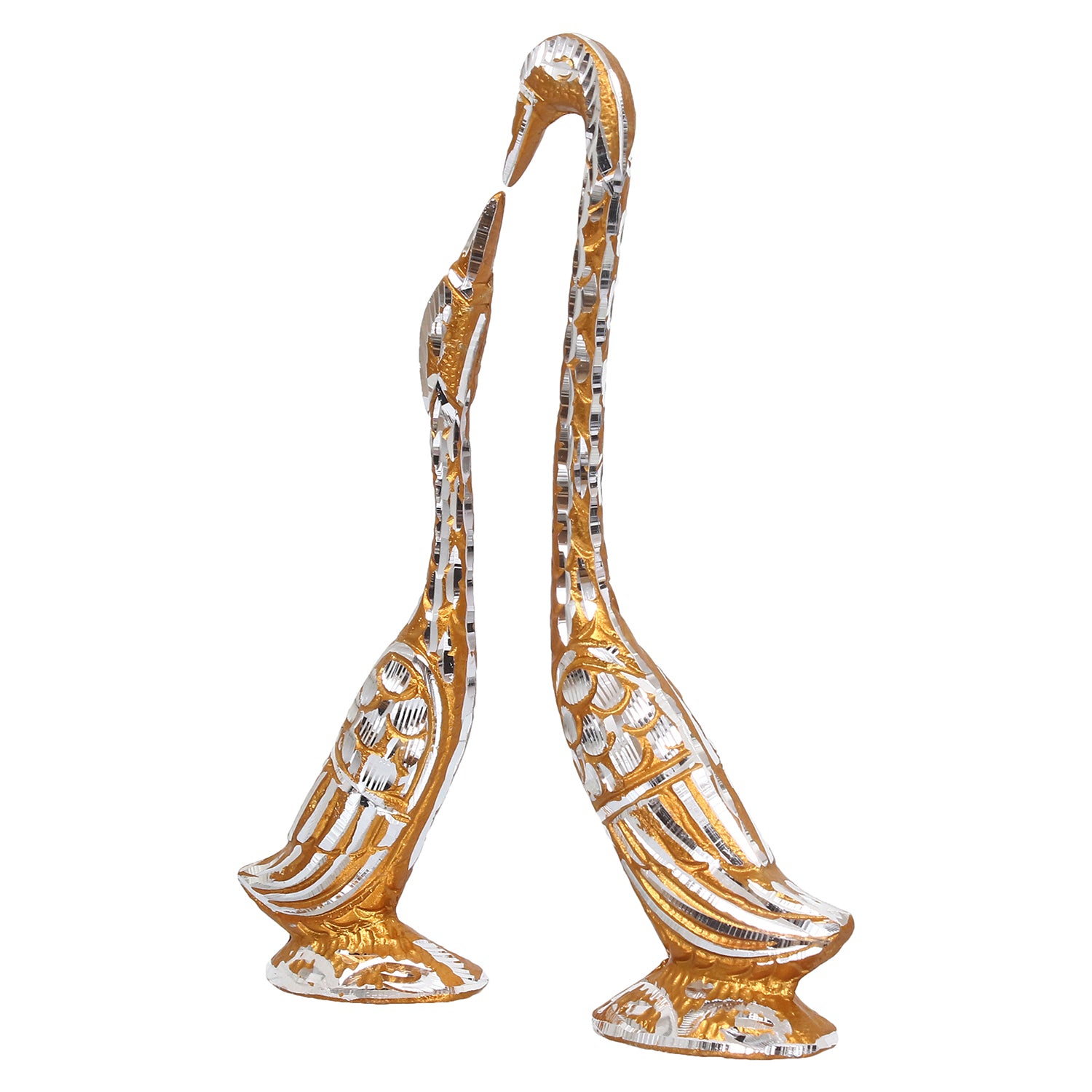 Golden Aluminium Loving Swan couple Love Birds showpiece 5